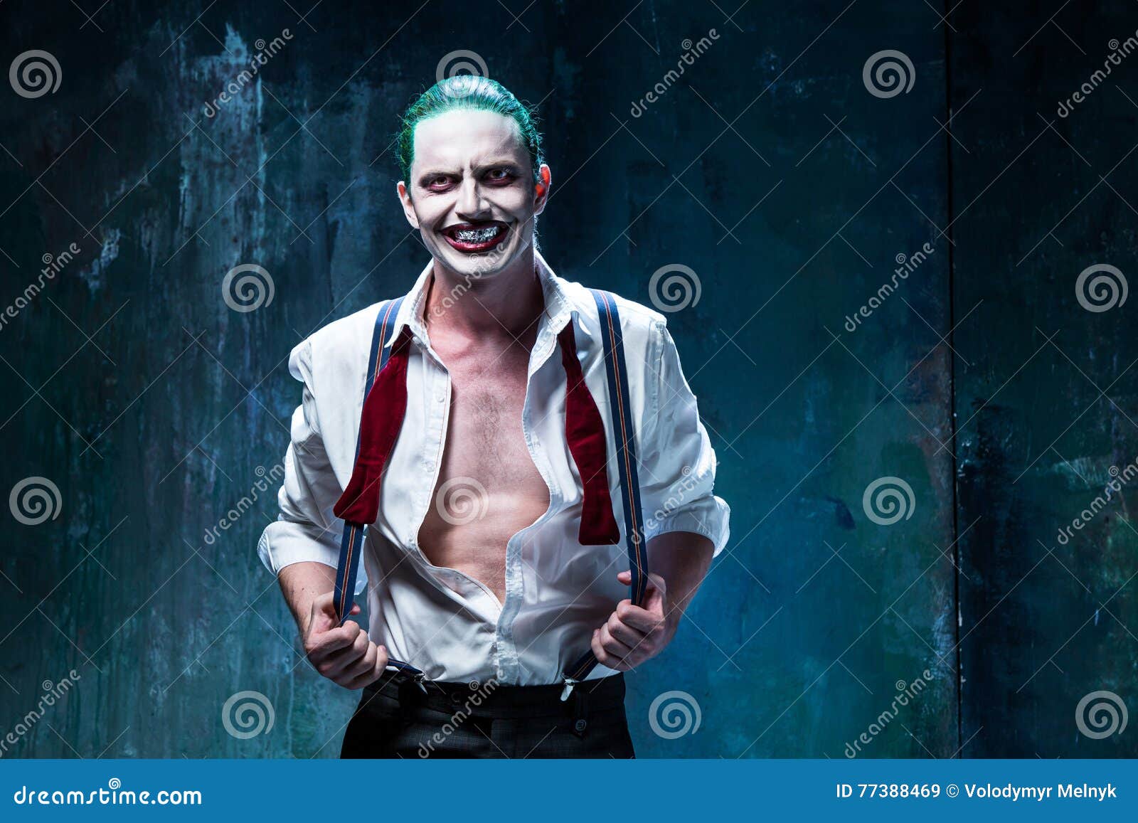 Bloody Halloween Theme: Crazy Joker Face Stock Image - Image of ...