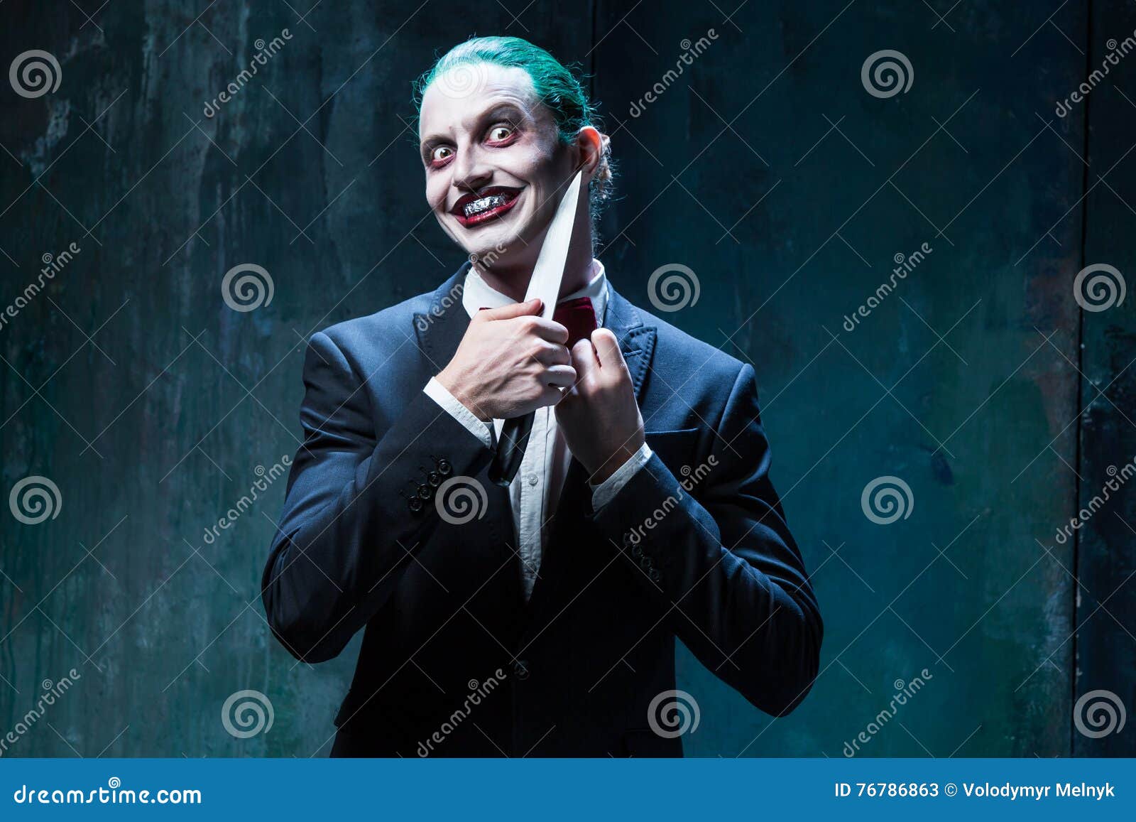 Bloody Halloween Theme: Crazy Joker Face Stock Image - Image of ...