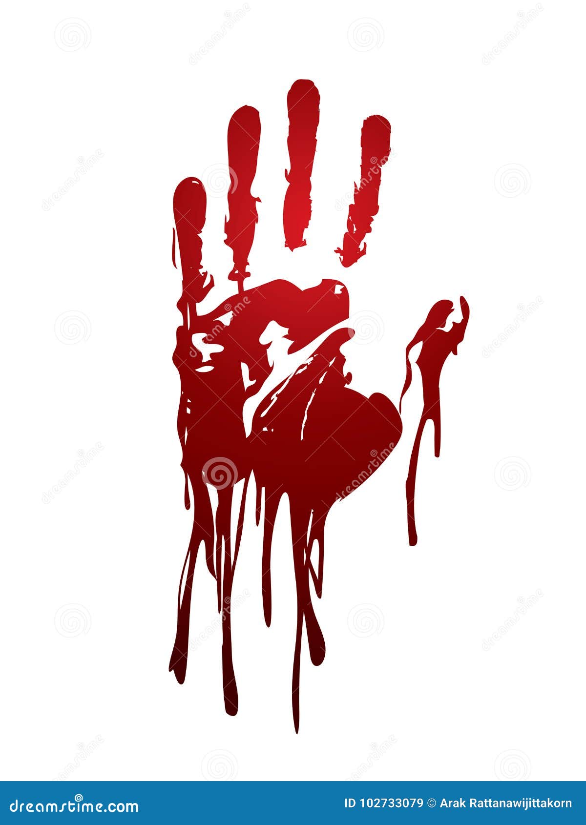 bloody handprint smear vector