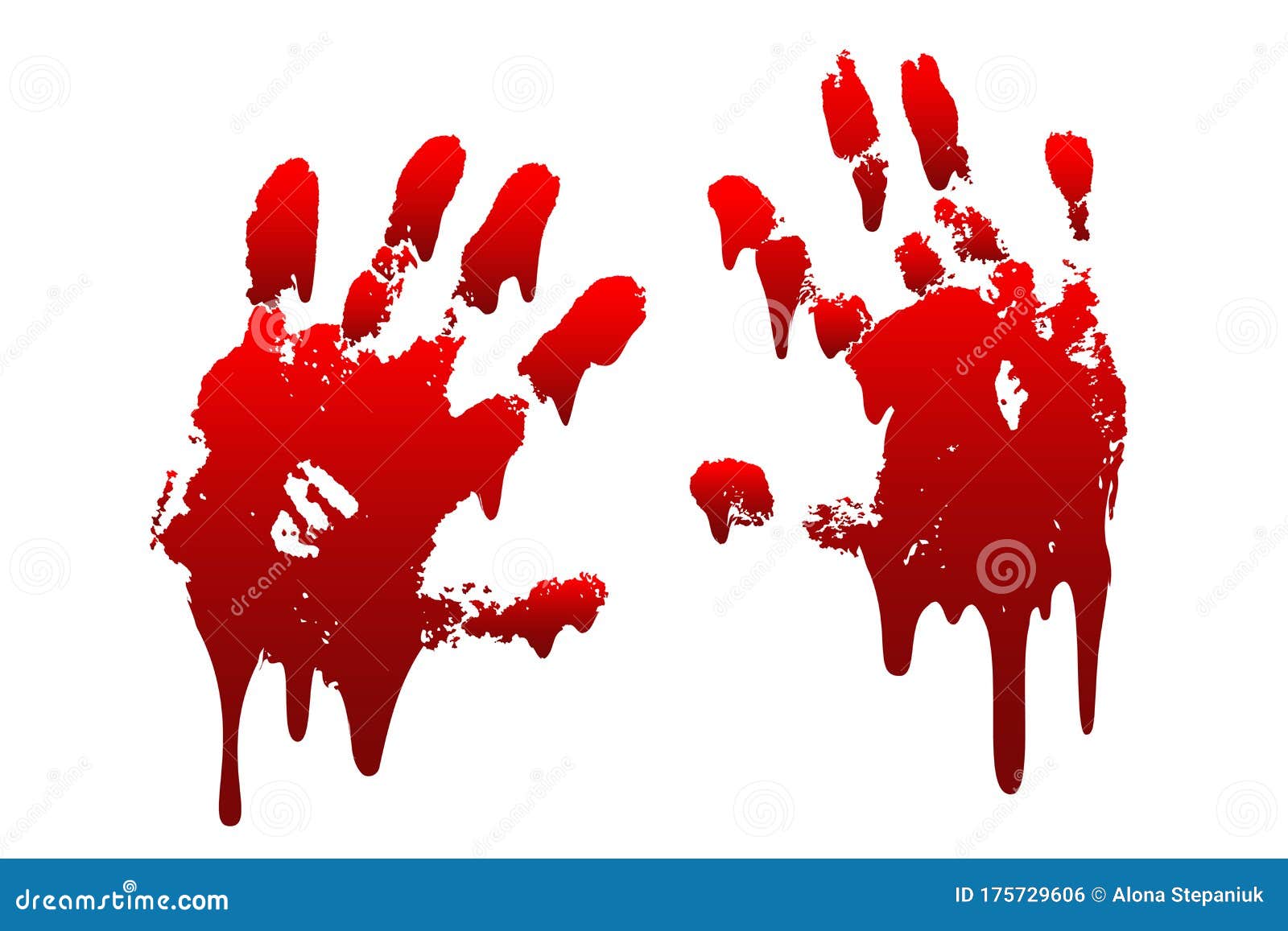 Set 8. Bloody Handprint On Brick Wall Royalty-Free Illustration