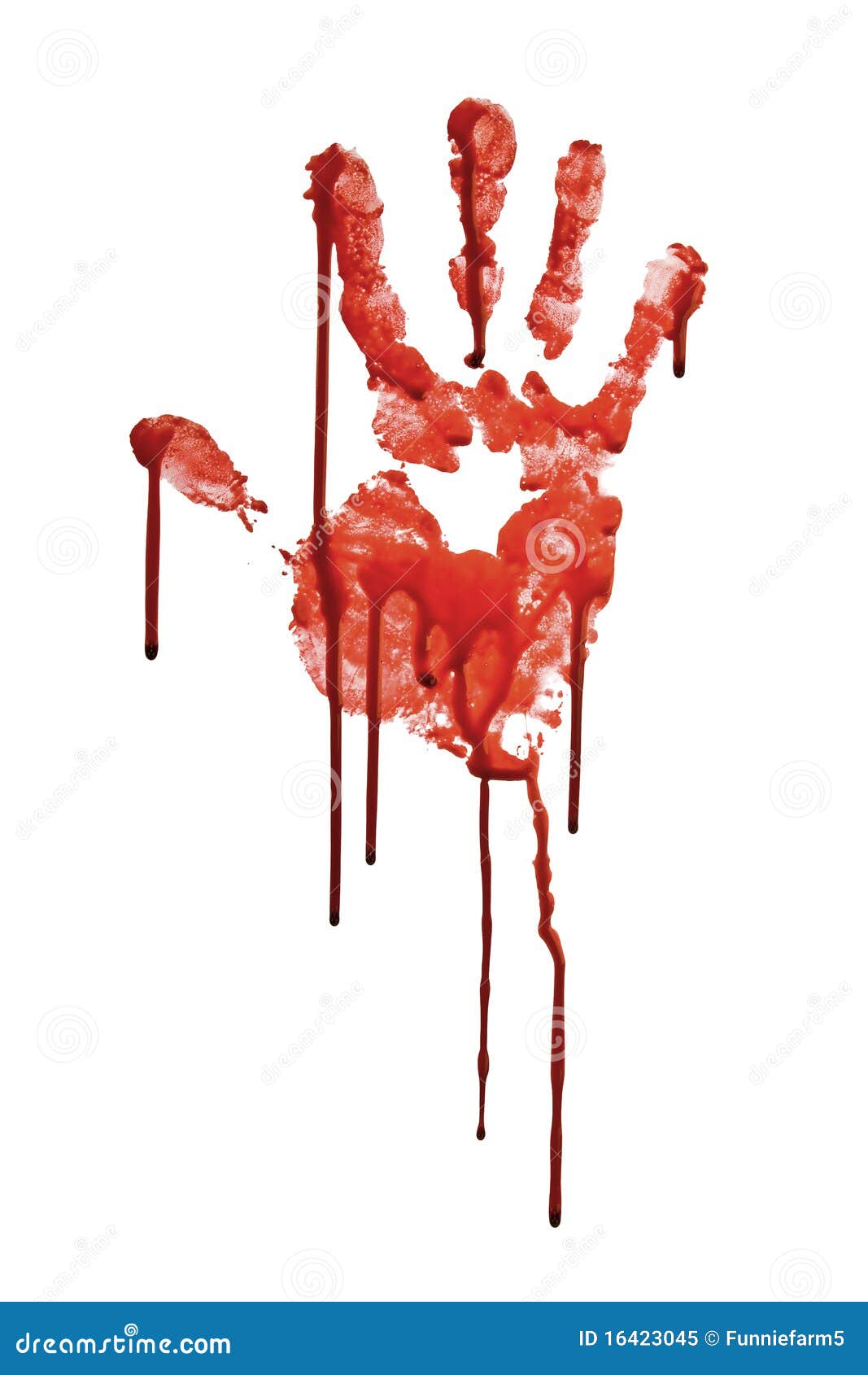 Bloody Hand-prints Isolated On White Royalty Free Stock Photo - Image