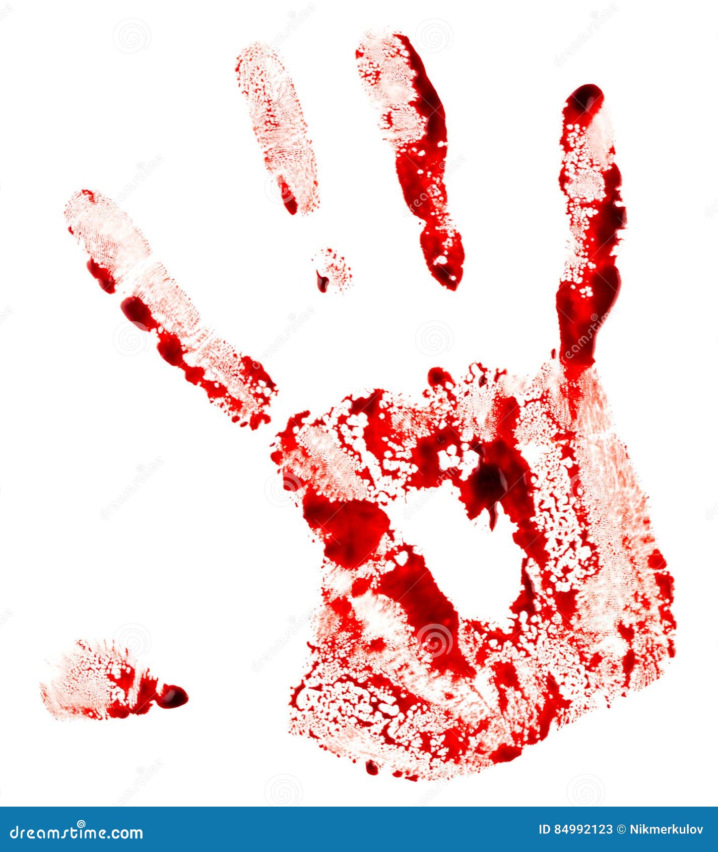 Bloody Handprint With Drips Isolated On White Back Royalty-Free Stock
