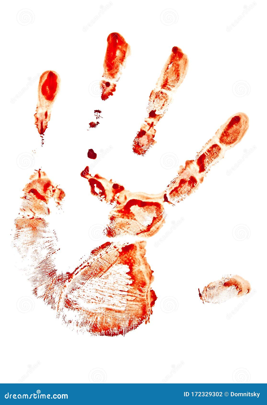 Bloody Handprint Isolated On White Background Stock Photography