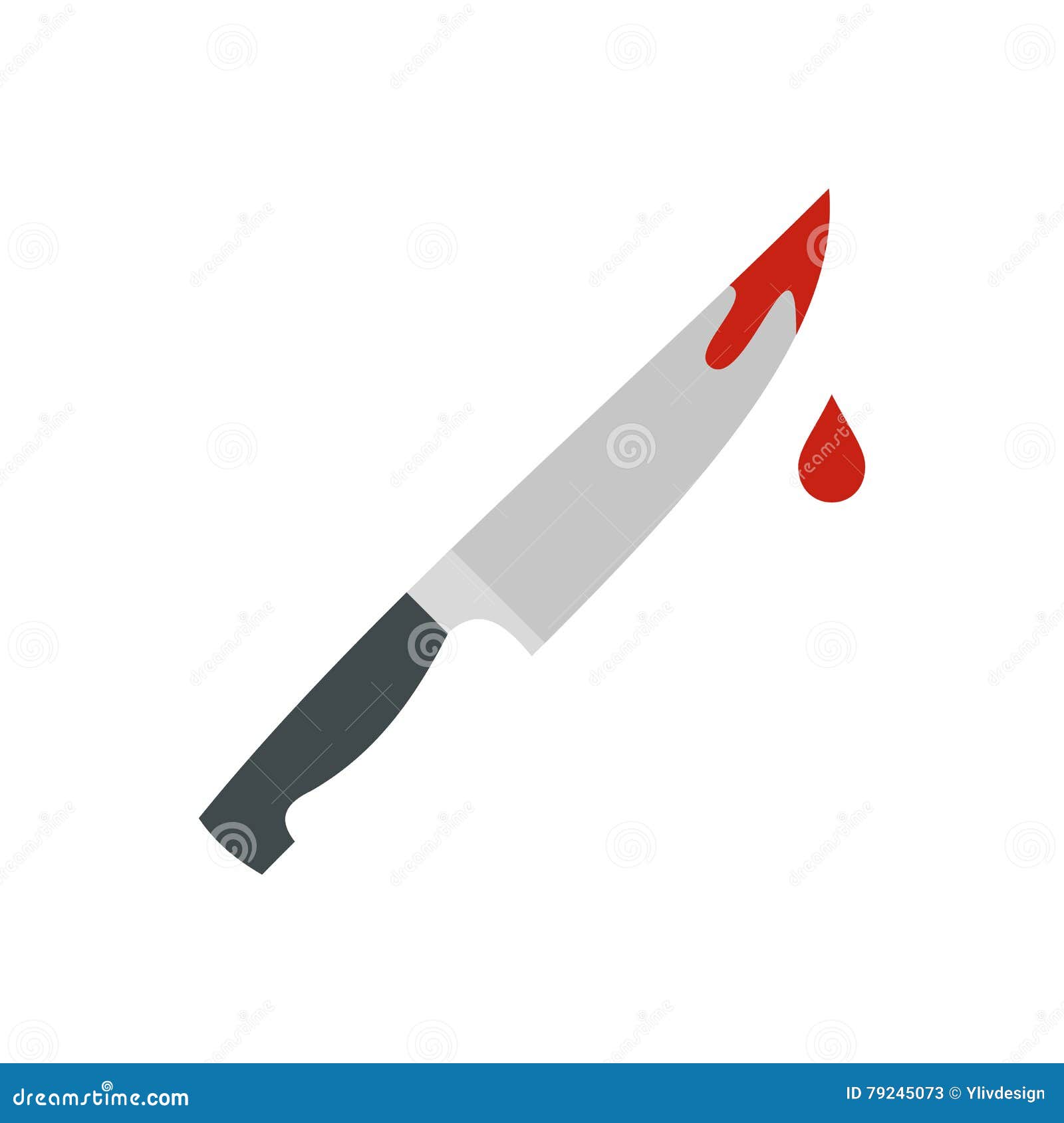 bloody knife icon, flat style