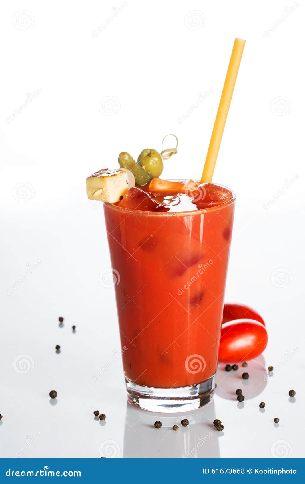 Bloody Mary Cocktail on a White Background Stock Photo Image of