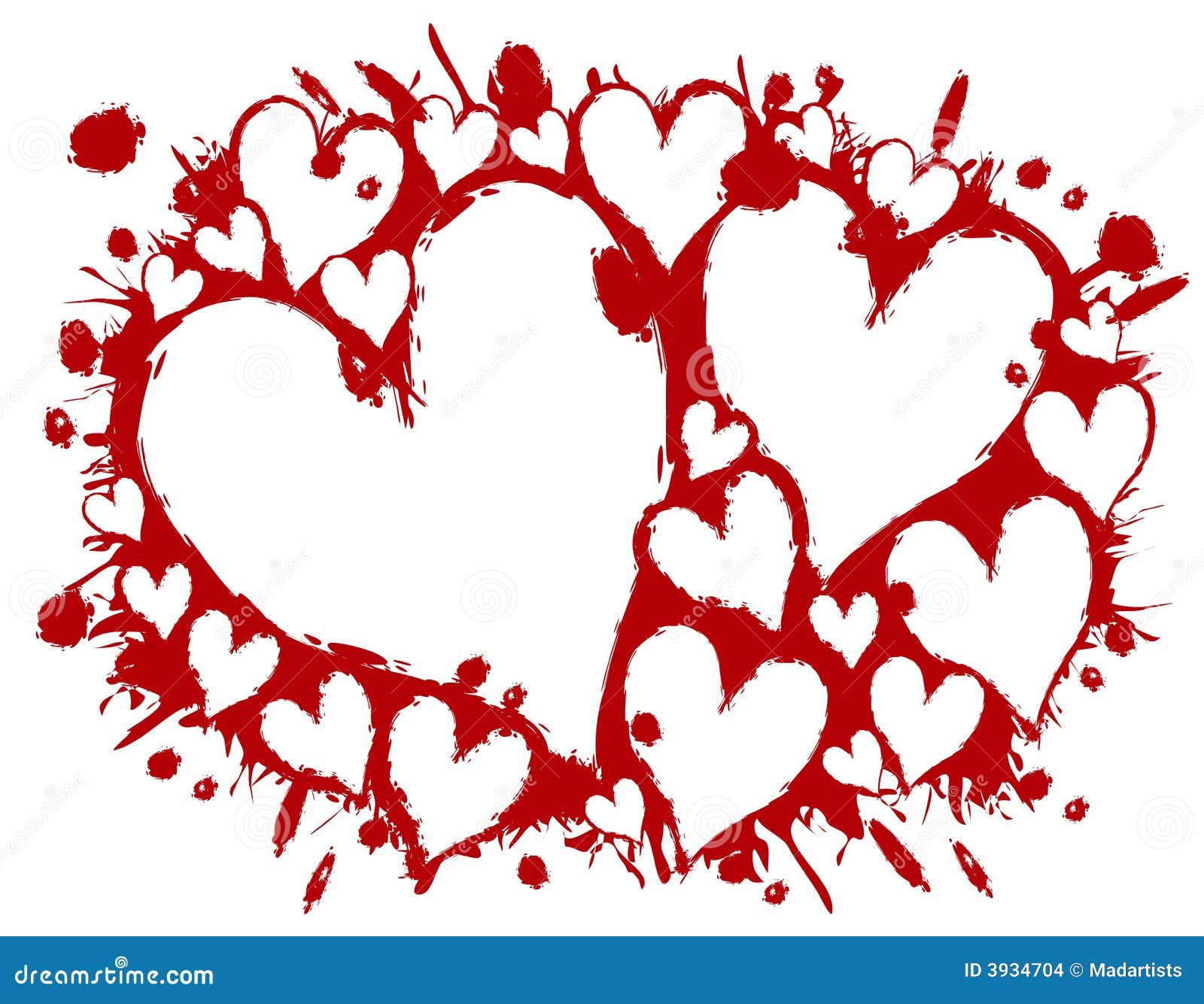 Bloody Stencil Hearts Splatter Background Picture. Image: 3934704