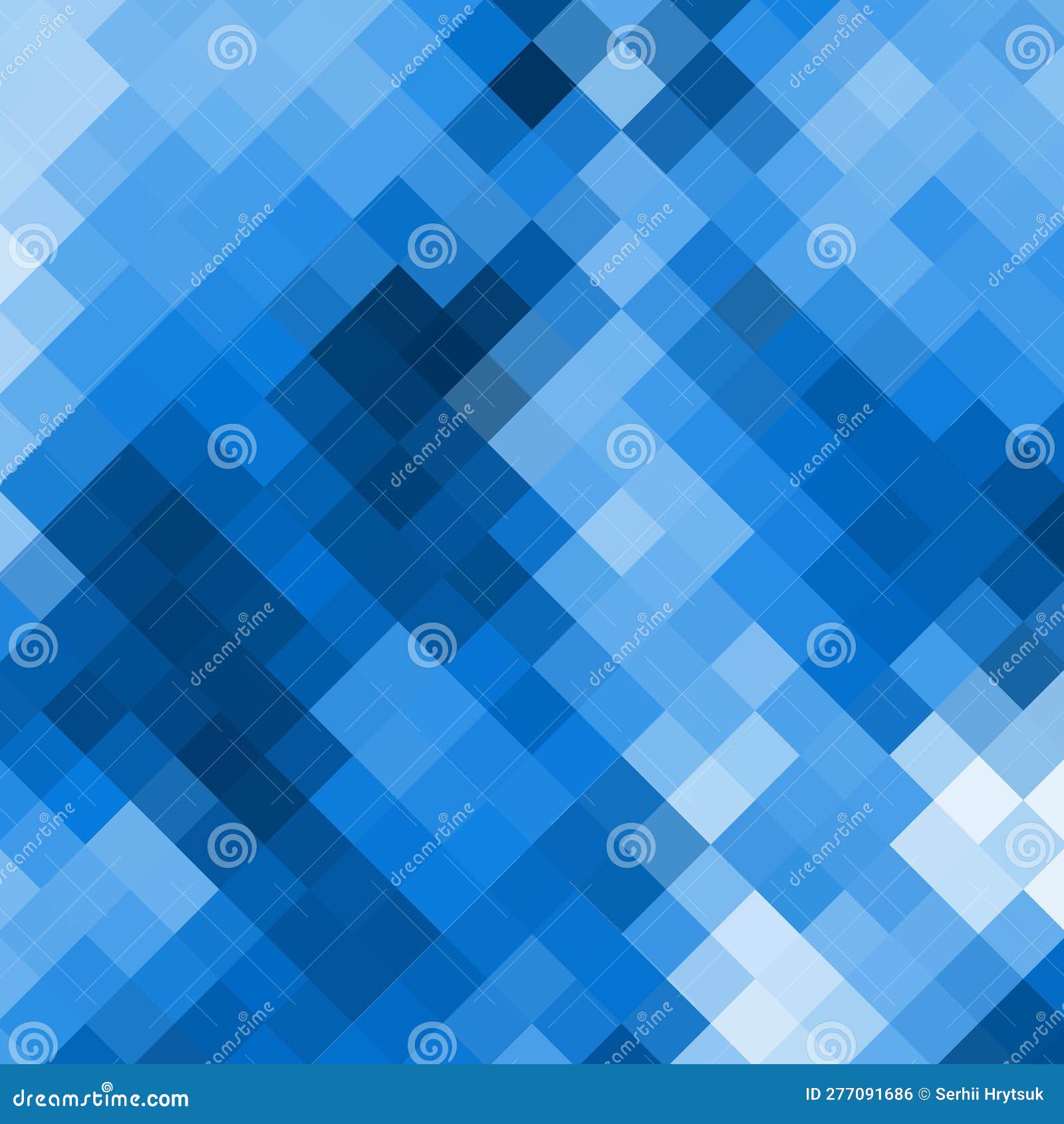 Blooming Pixel Template. Light Blue Pixel Background. Vector
