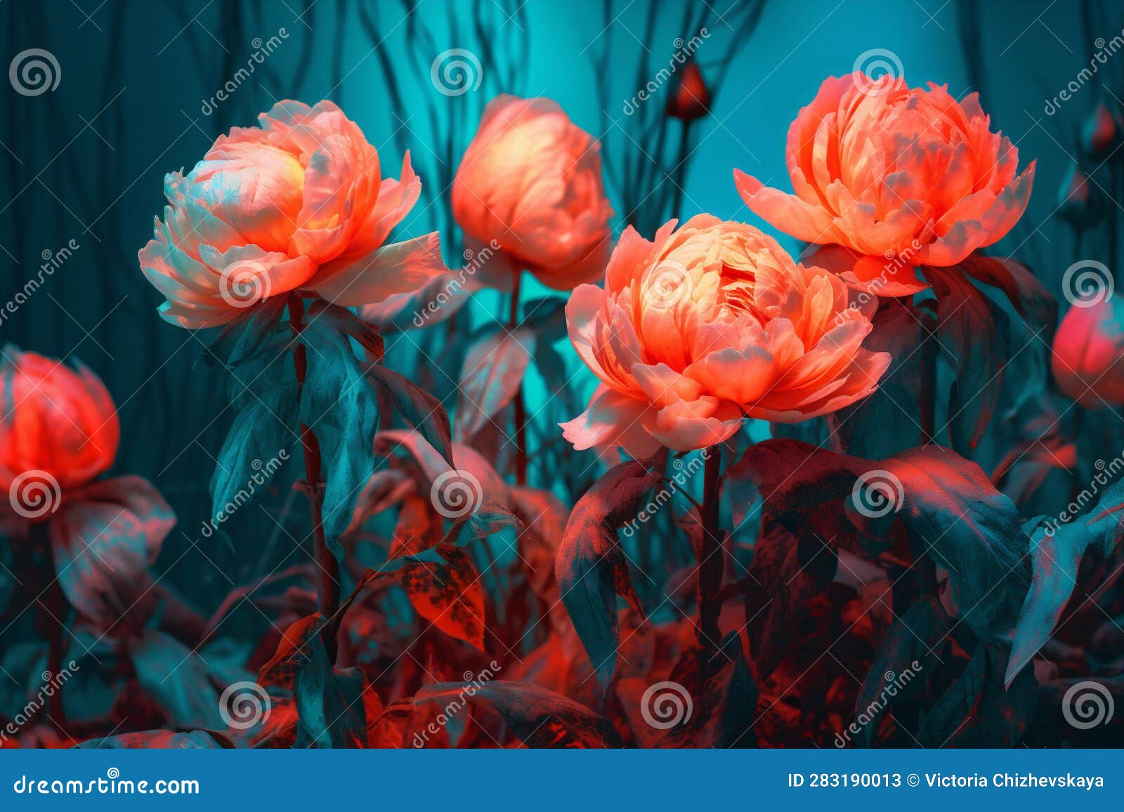 Blossom Design Colours Peony Bloom Nature Bright Flora Flower Neon ...