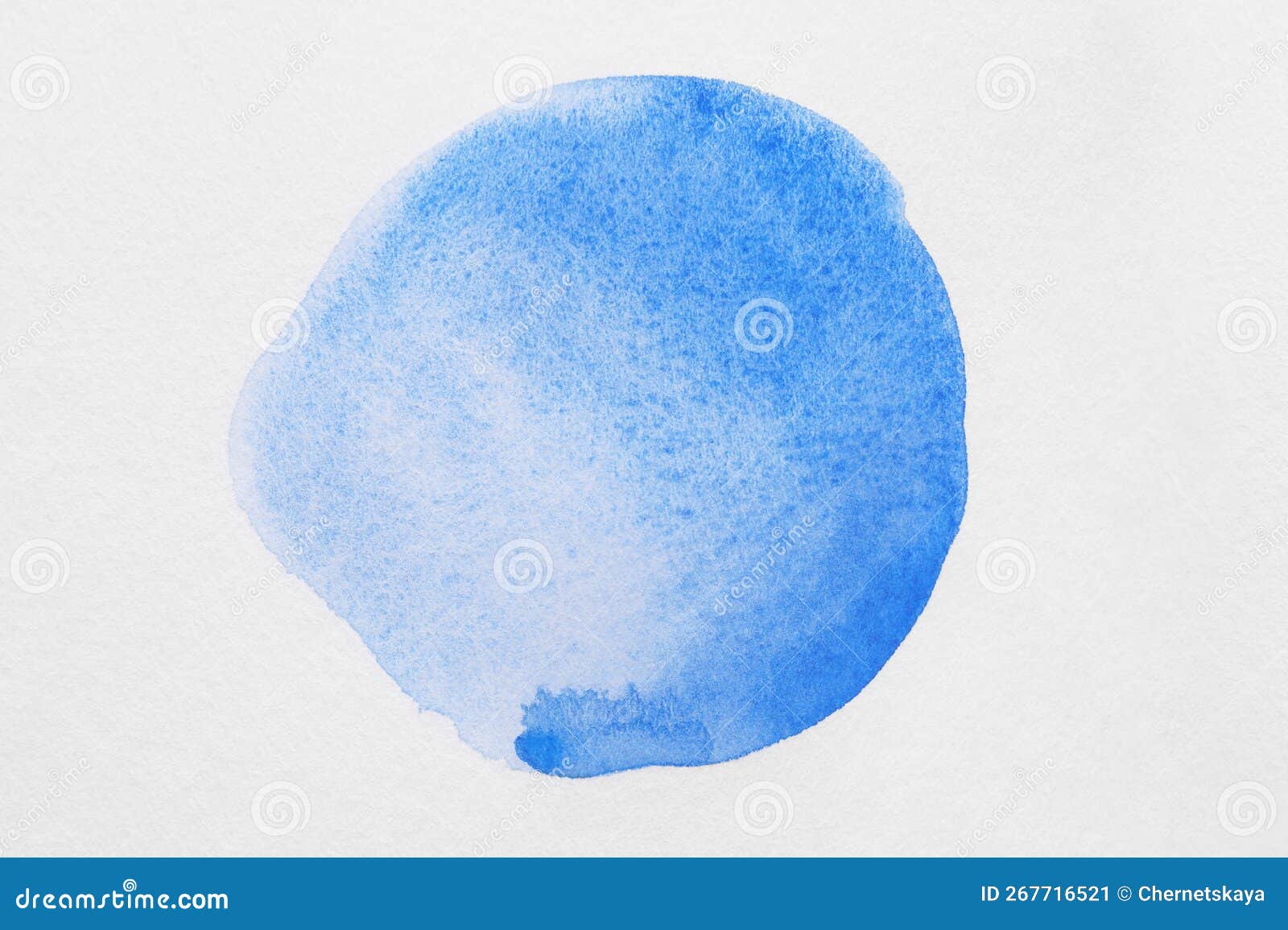 Blot of Blue Watercolor Paint on White Background, Top View Stock Image Image of gouache
