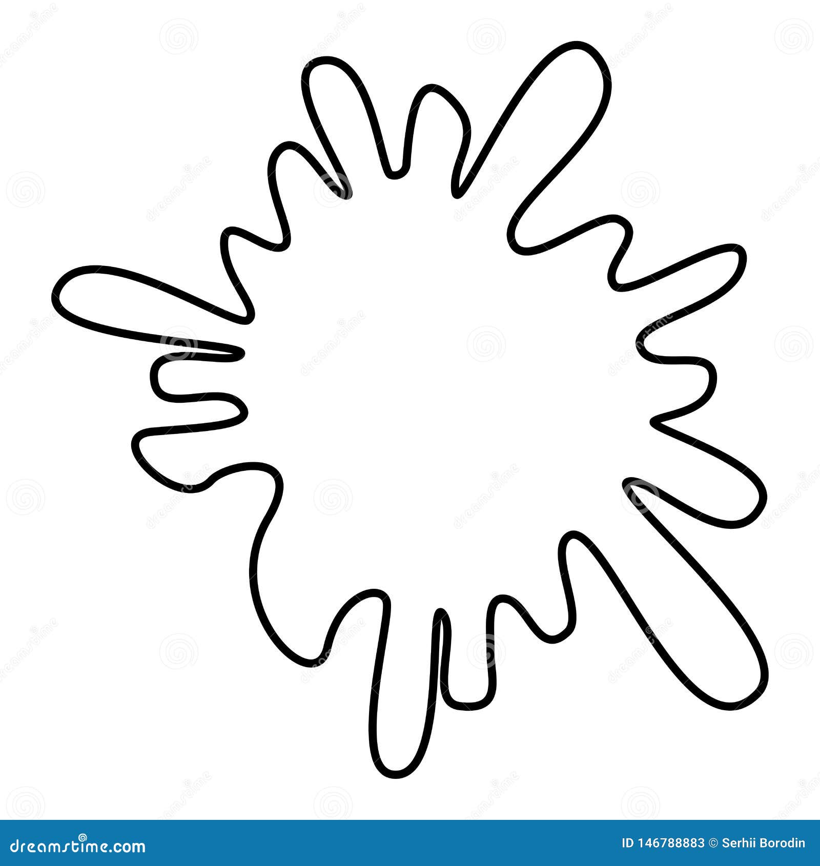 Blot Ink Spot Paint Splash Icon Outline Black Color Vector Illustration