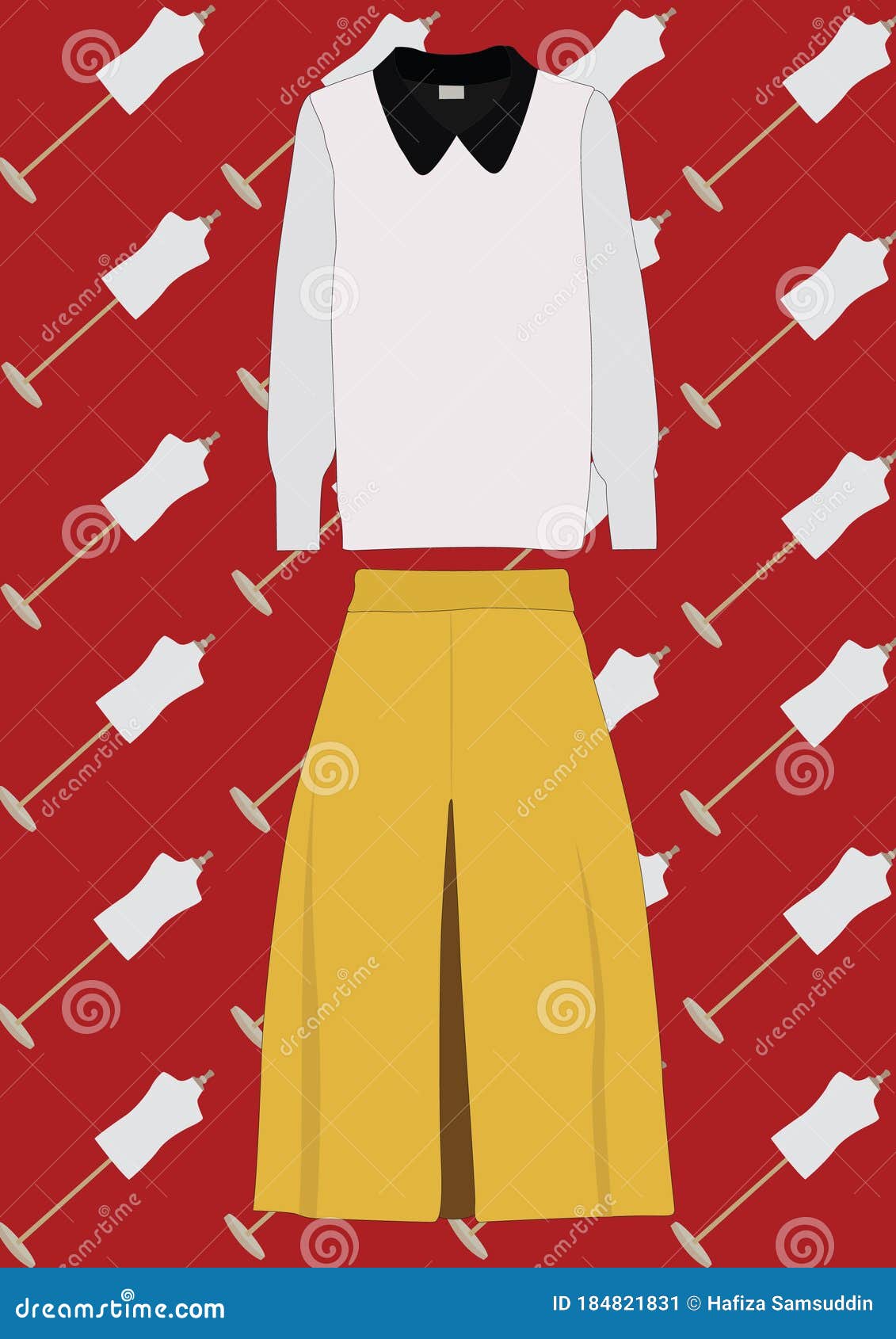 Blouse and Pants. Vector Illustration Decorative Background Design Stock  Illustration - Illustration of pants, styles: 184821831