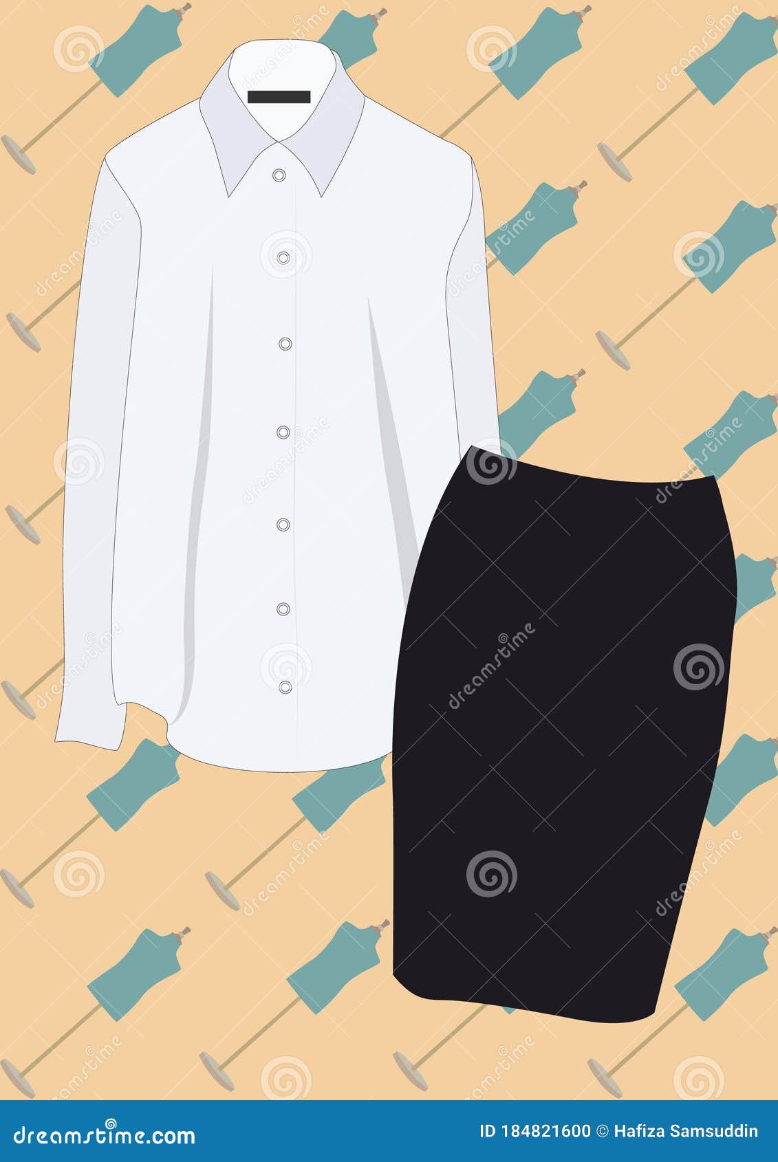 Blouse and Skirt. Vector Illustration Decorative Background Design Stock  Illustration - Illustration of stylish, skirt: 184821600
