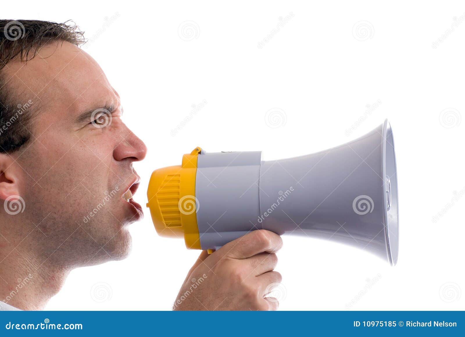 Blowhorn stock image. Image of megaphone, leader, handsome 10975185