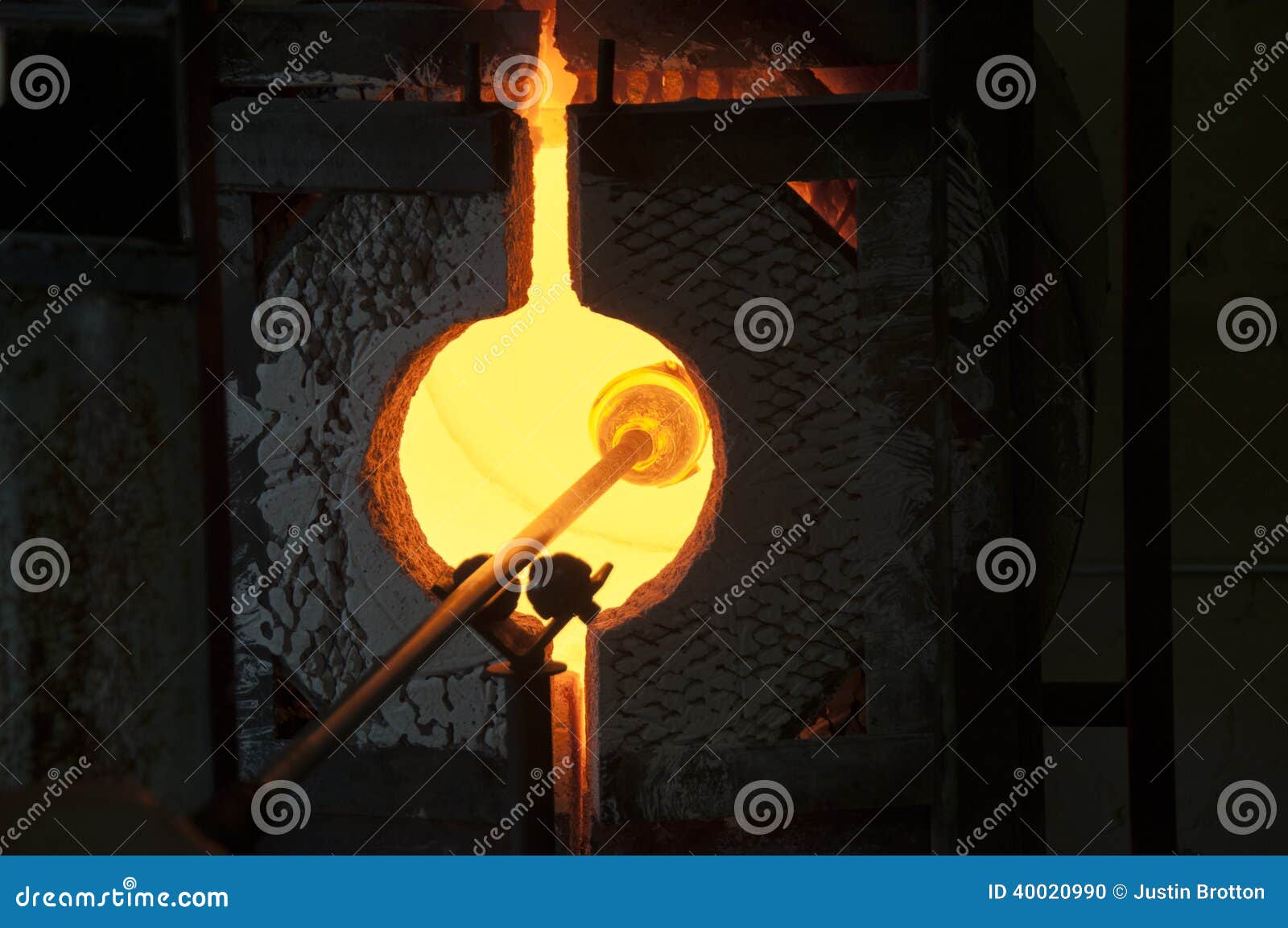 Blowing glass stock photo. Image of vase, pole, forming 40020990