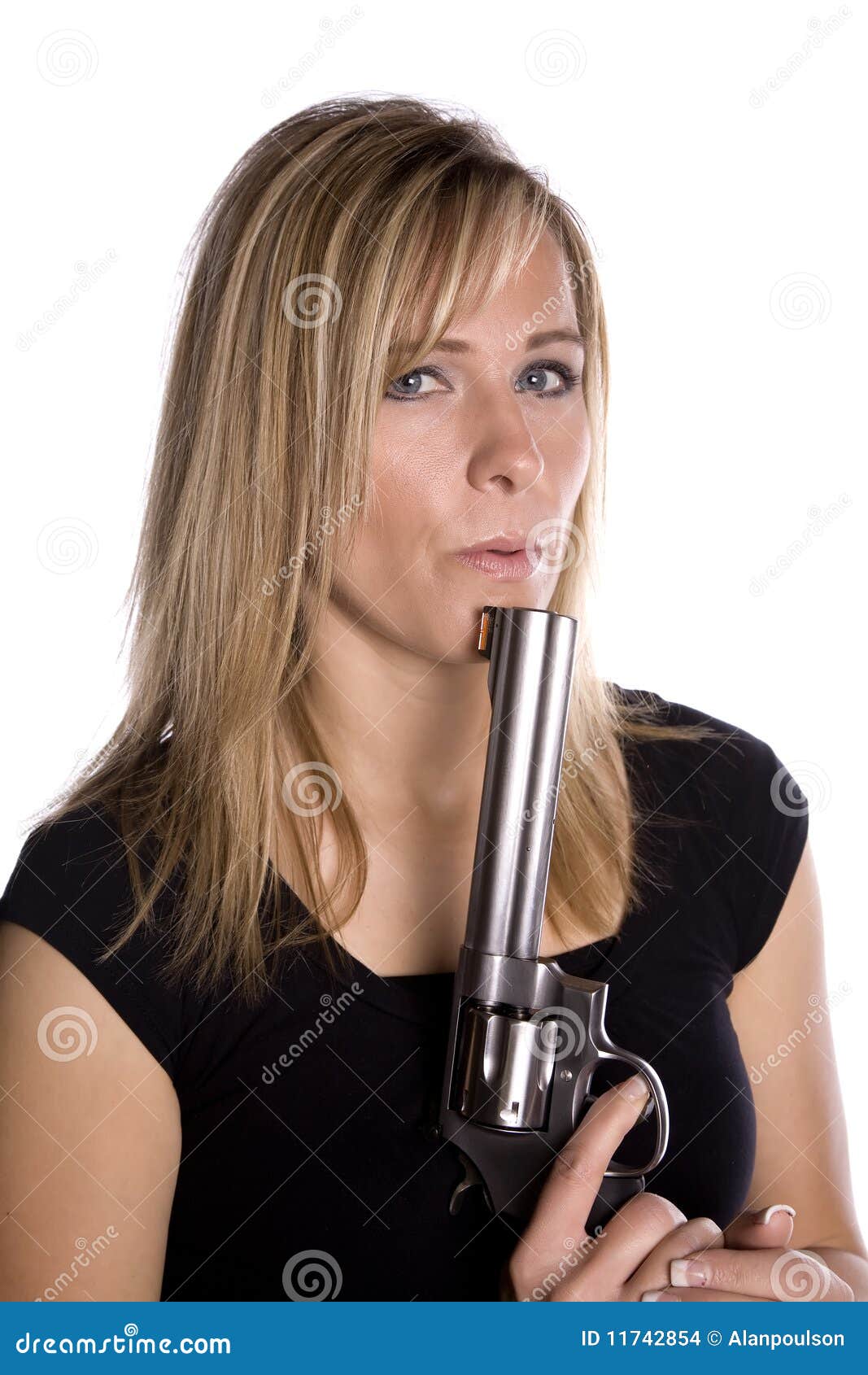 Blowing on gun barrel stock photo. Image of skin, 11742854