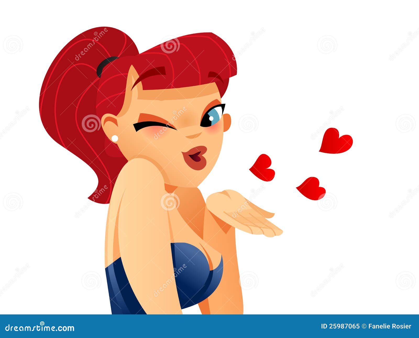 Blowing A Kiss Stock Vector Illustration Of Portrait 25987065