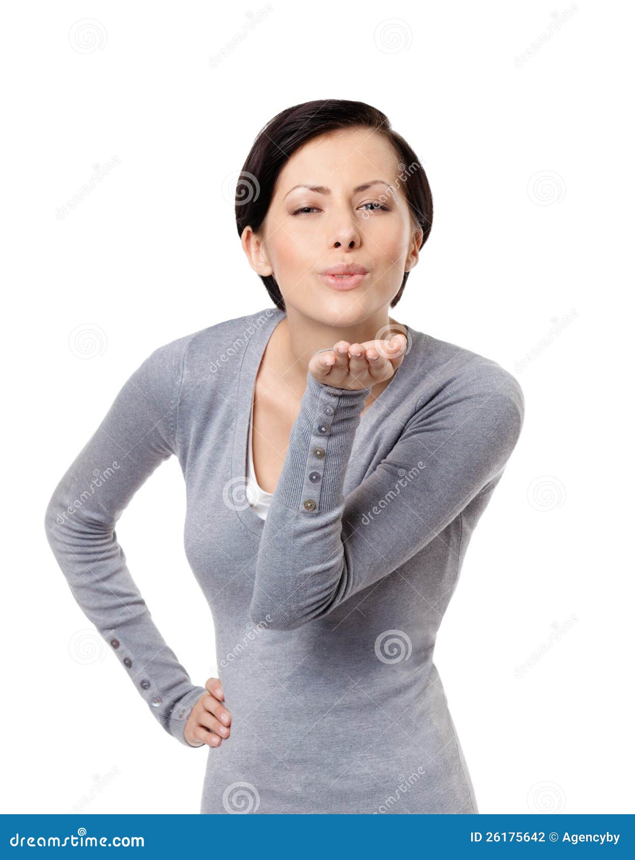 Blowing a kiss stock photo. Image of caucasian, cute - 26175642