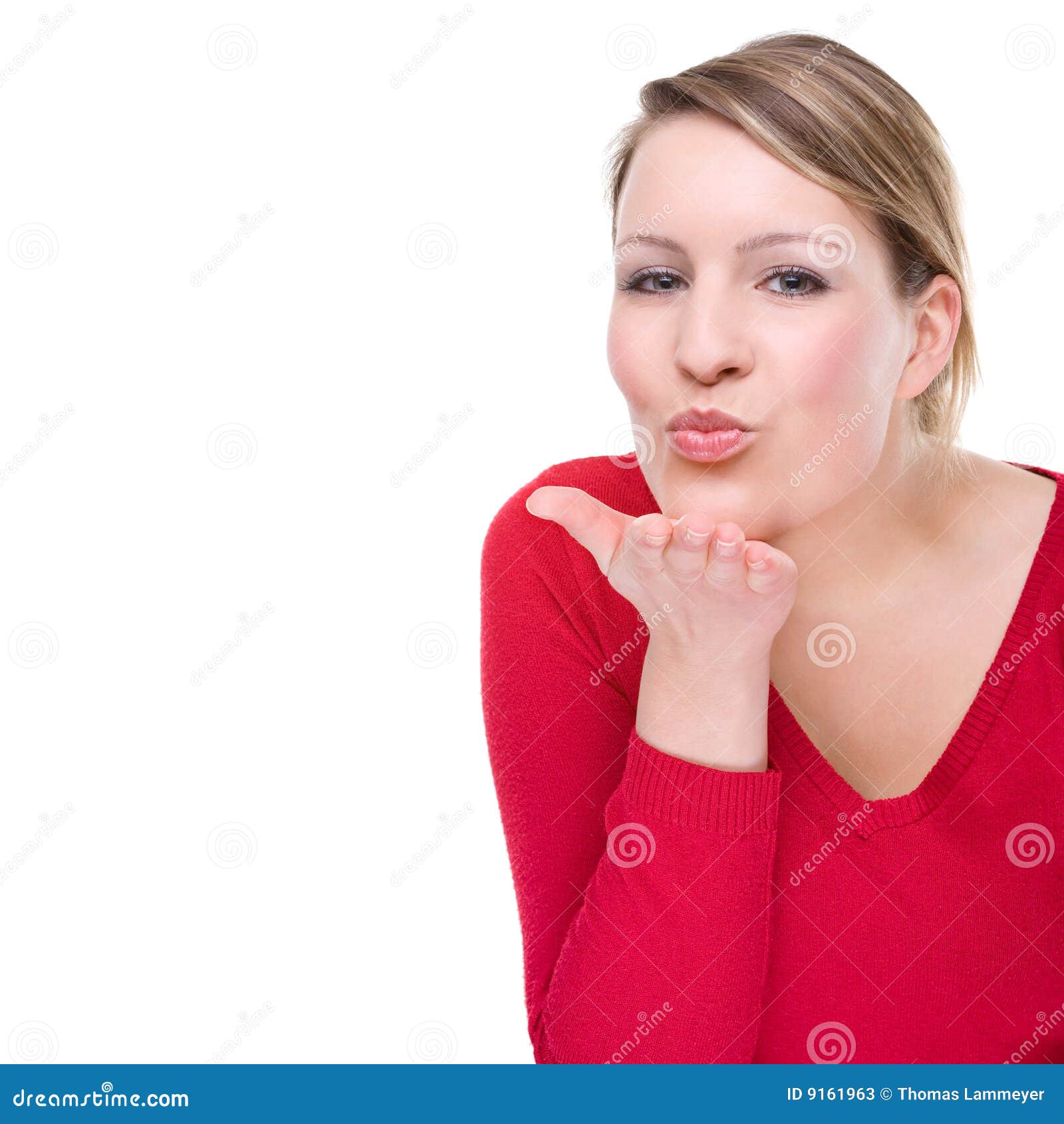 Blowing a kiss stock image. Image of blond, natural, expression - 9161963