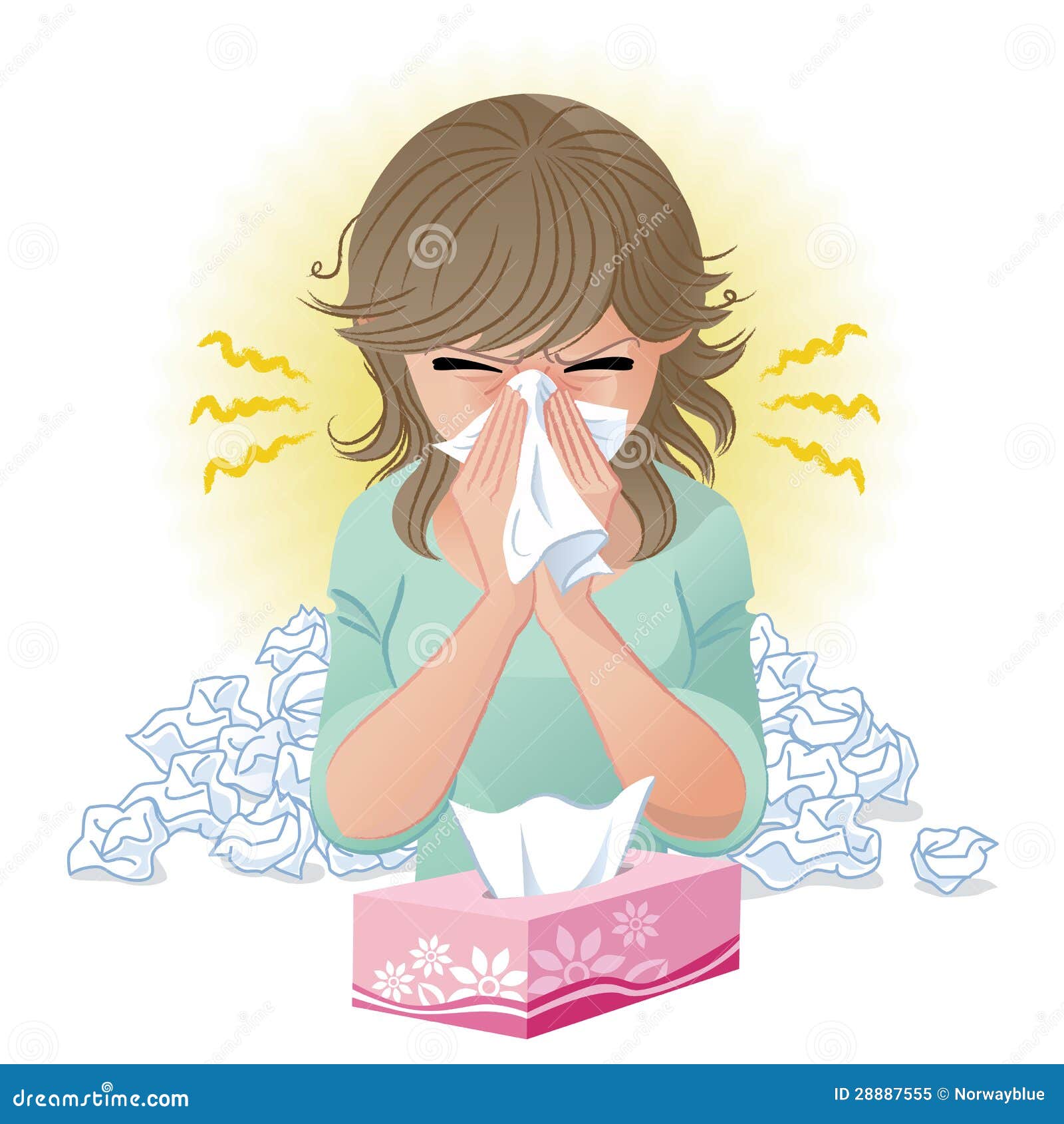 Blowing nose stock illustration. Illustration of nose - 28887555