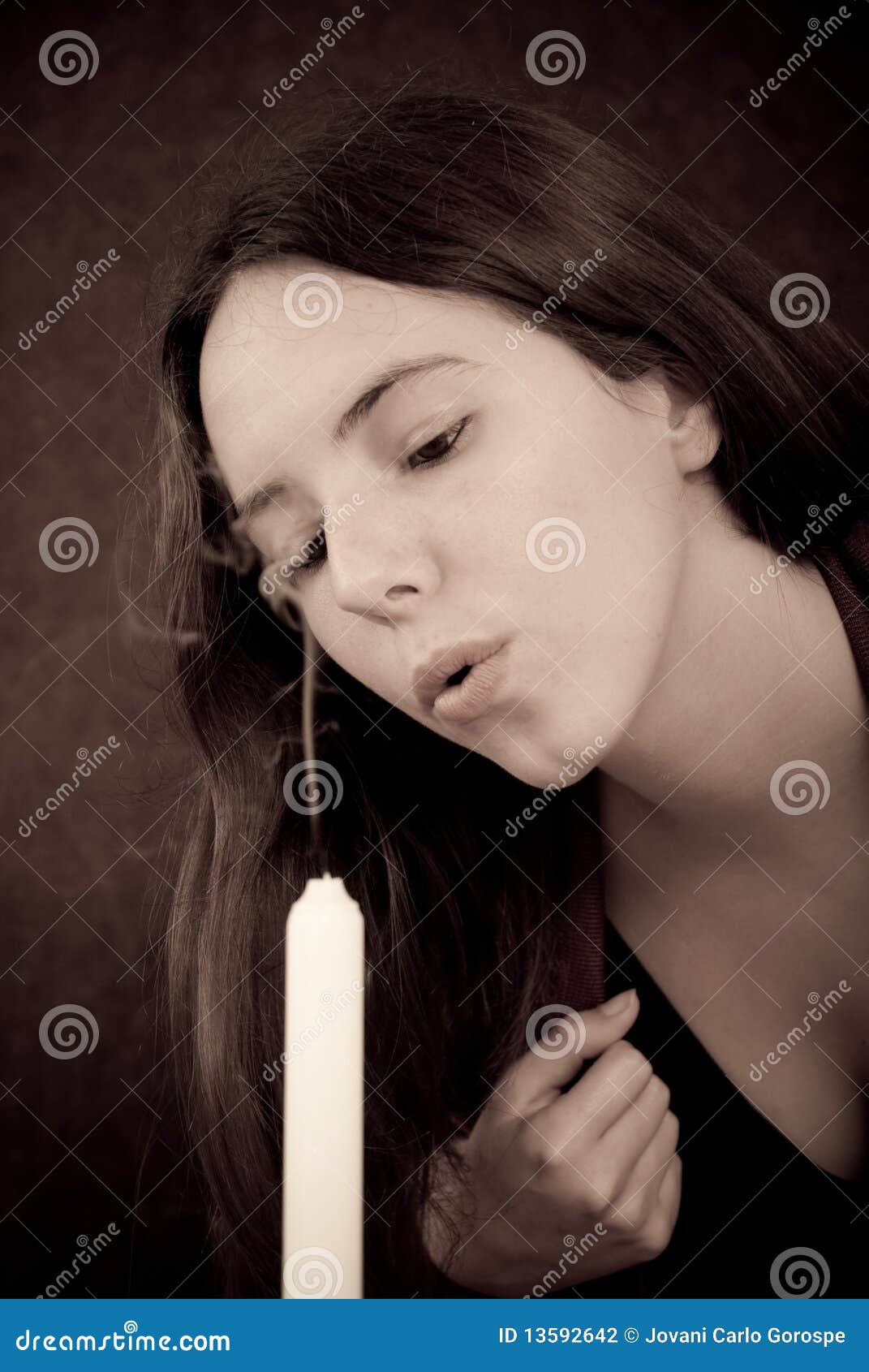 Blowing Out the Candles stock photo. Image of dress, freckles 13592642