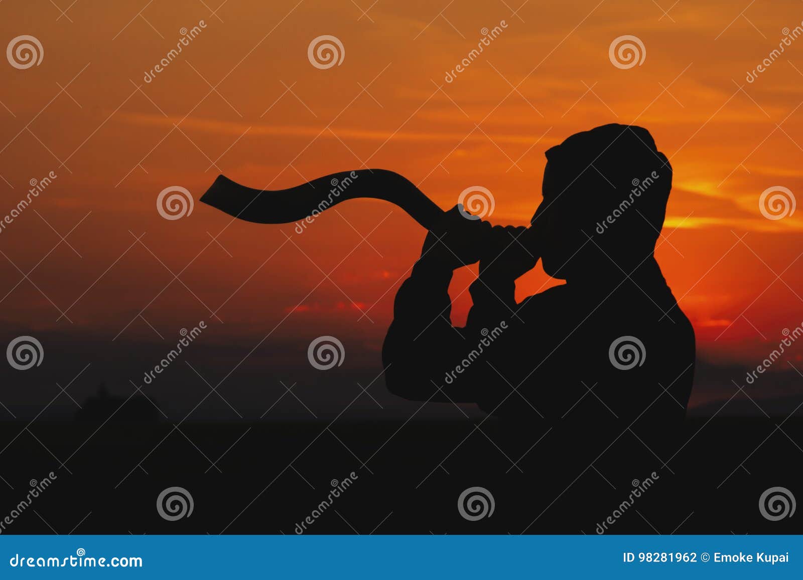 Sounding the Shofar stock photo. Image of celebration 98281962