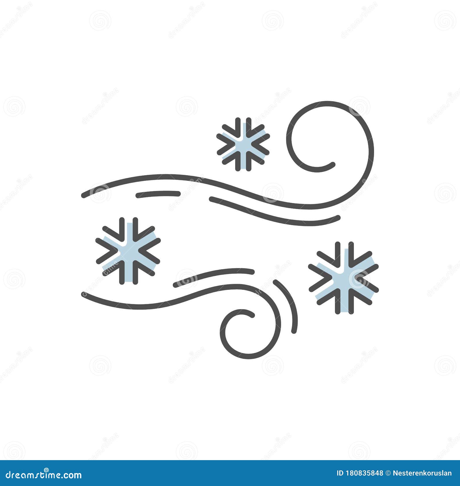 blowing snow rgb color icon