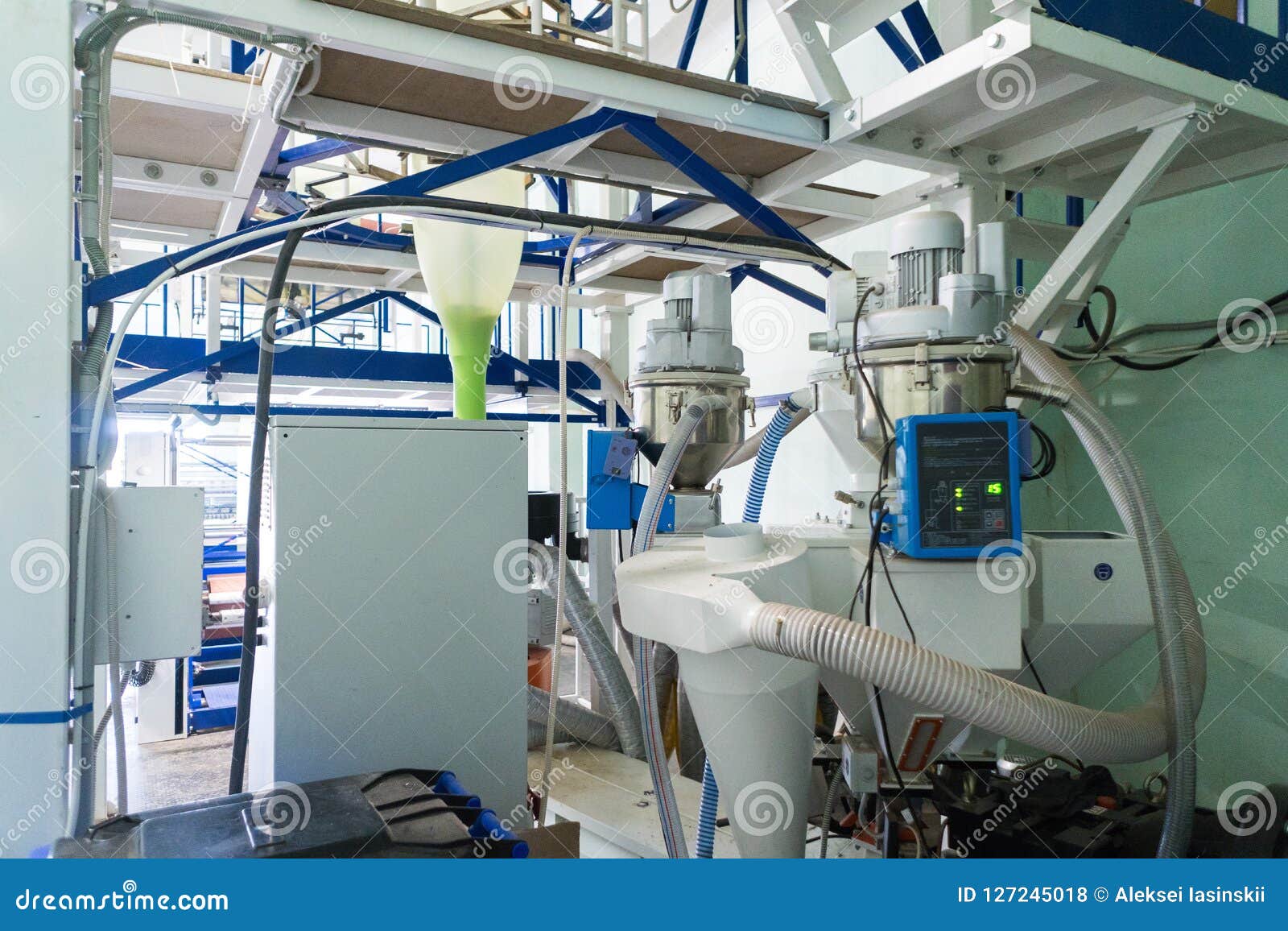 Blown Film Extrusion Plastic Bag Making Machine Stock Photo Image of