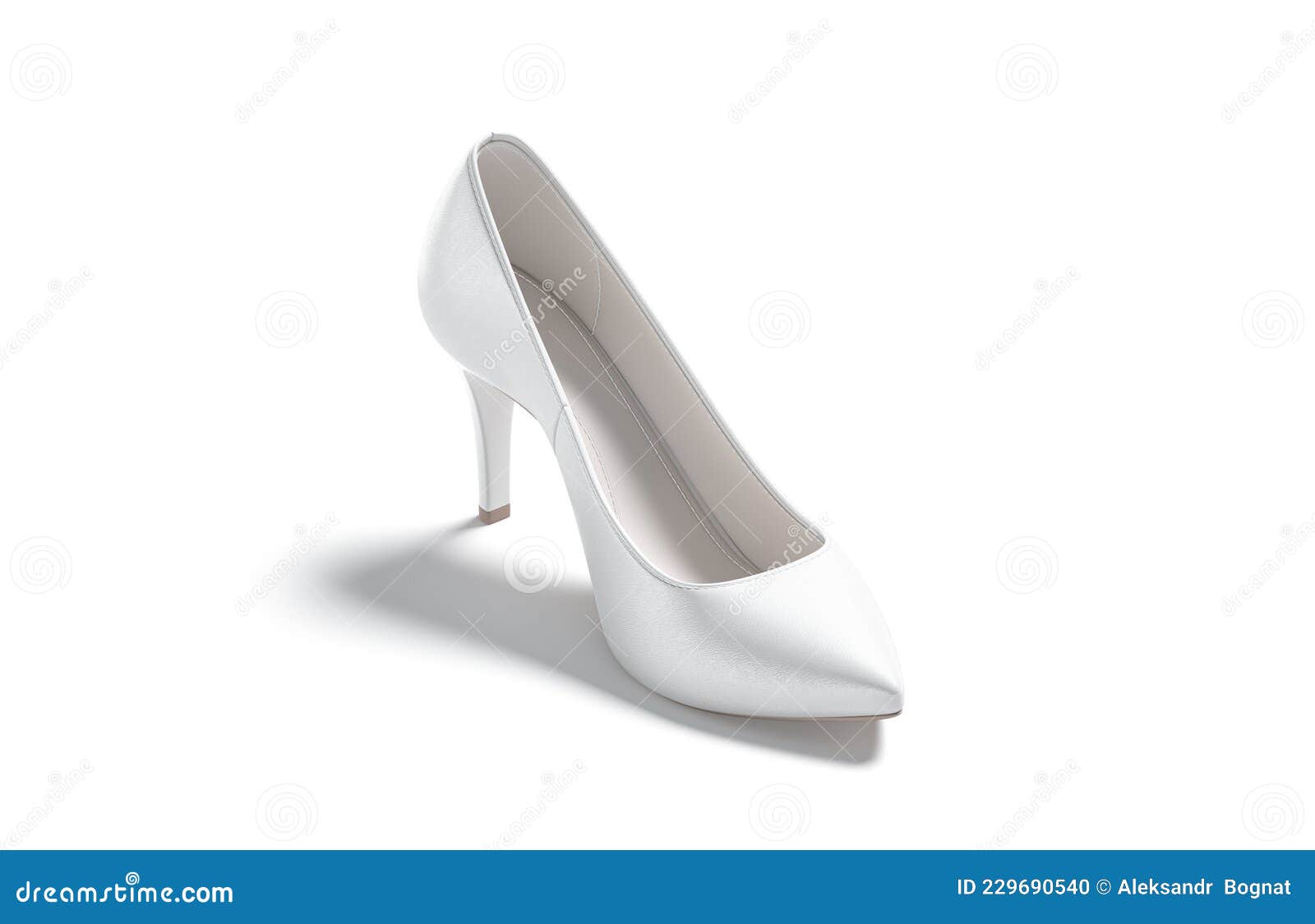 blsnk white high heels shoes mockup, side view