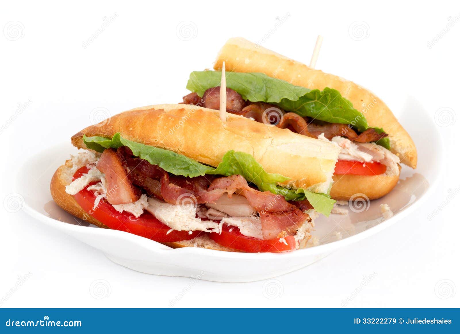 BLT chicken sub sandwich stock image. Image of bacon  33222279