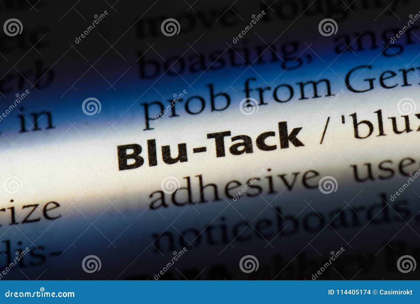 Blutack stock photo. Image of page, writing, macro 114405174