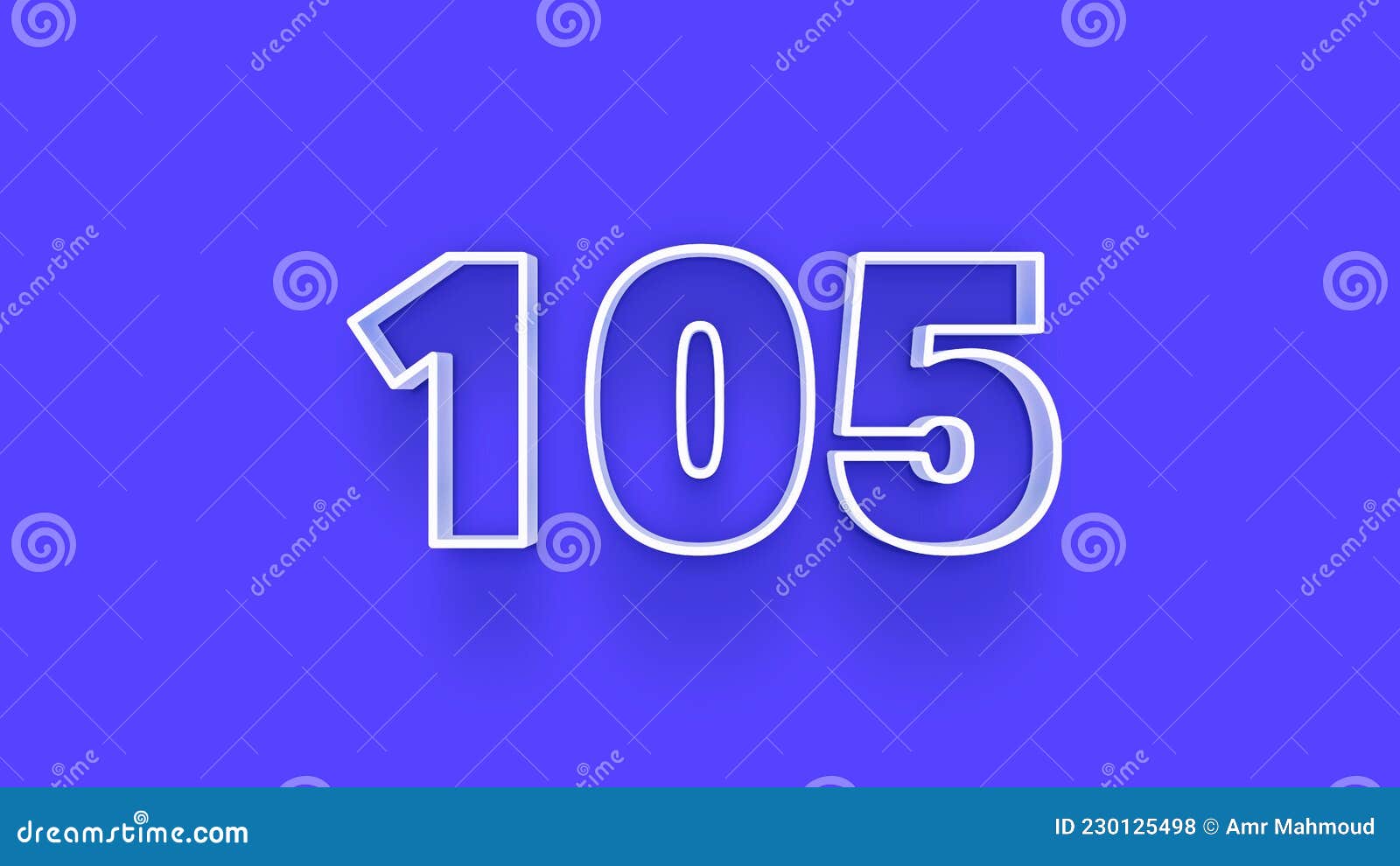 Blue 3d Symbol of 105 Number Icon on Blue Background Stock Illustration Blue 3d Symbol of 105 Number Icon on Blue Background Stock Illustration