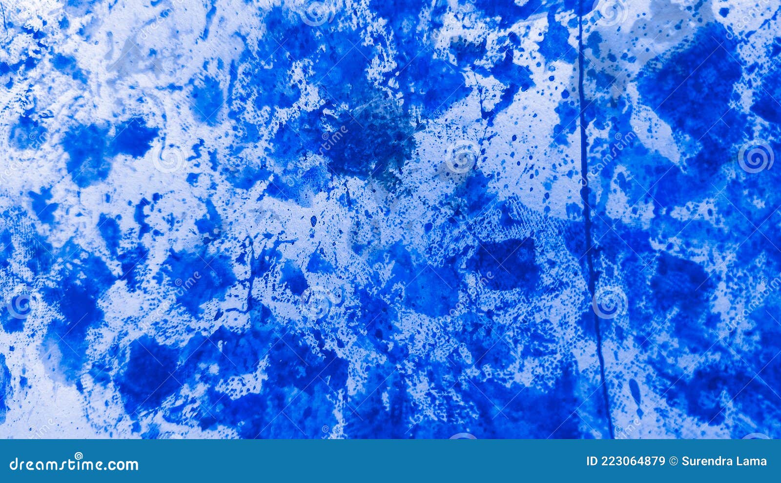 Blue Abstract Creative. Azure Watercolor Geometric. Cobalt Grunge Paste ...