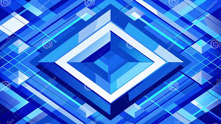 Blue Abstract Geometric Rectangle Pattern Background. Modern Shiny ...