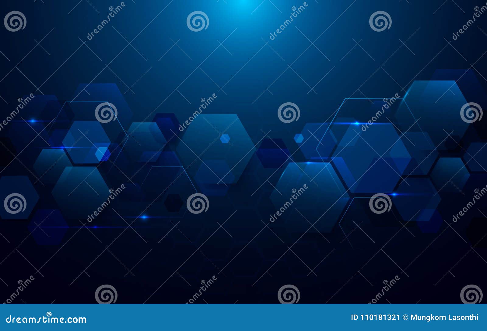 blue abstract hexagons technology digital hi tech concept background