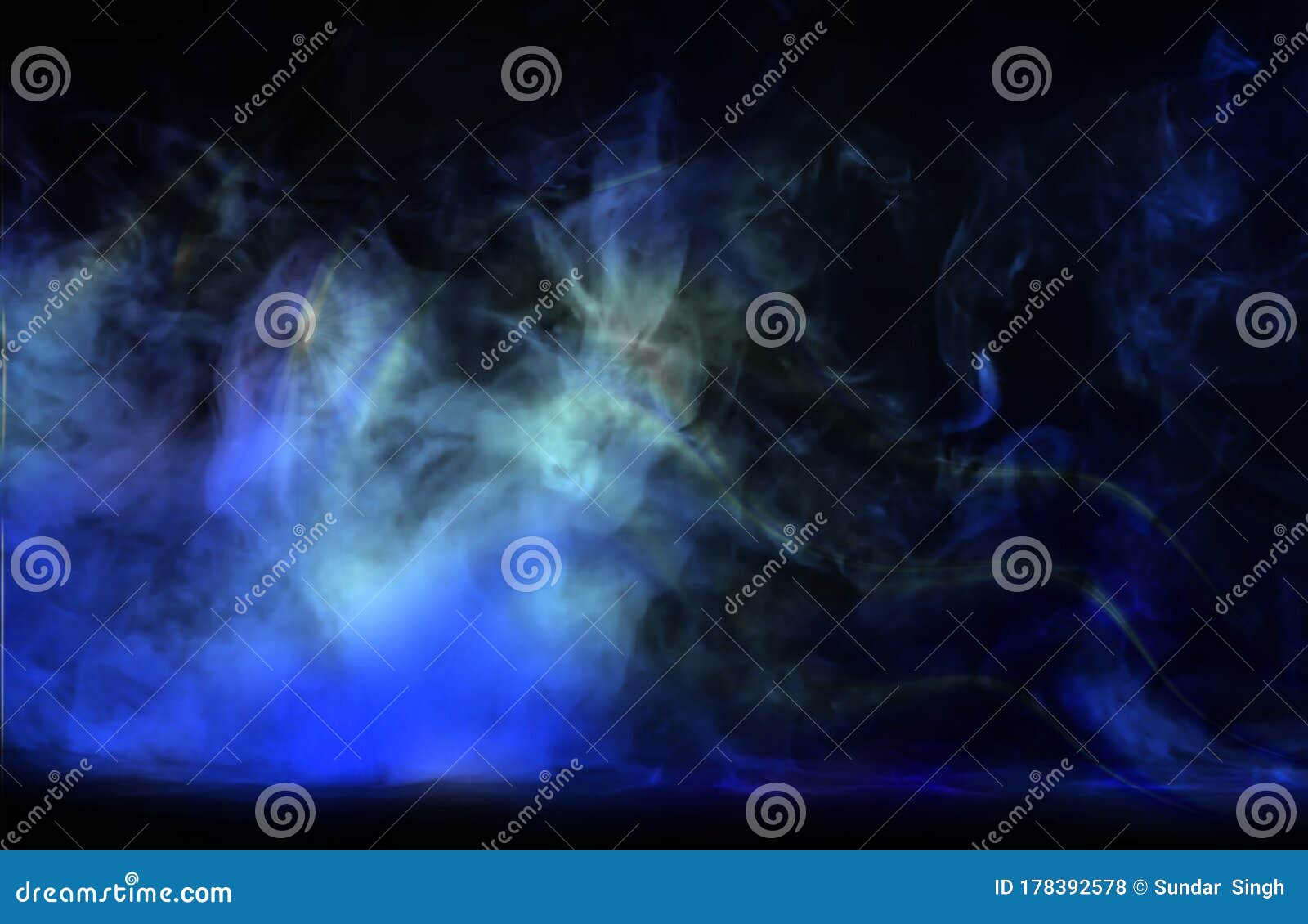 Blue Smoke Abstract Black Background. Stock Illustration Illustration of bright, cloudy 178392578