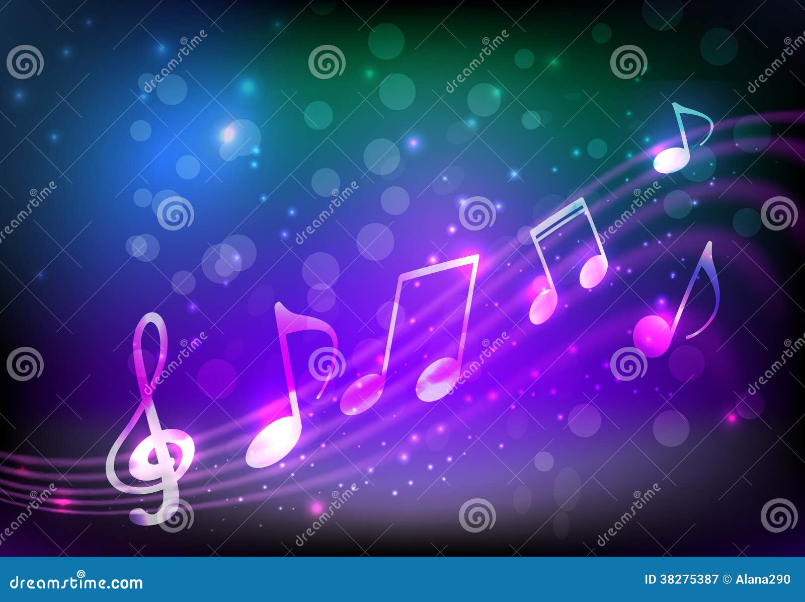 Blue Abstract Music Background Stock Vector Illustration of dots