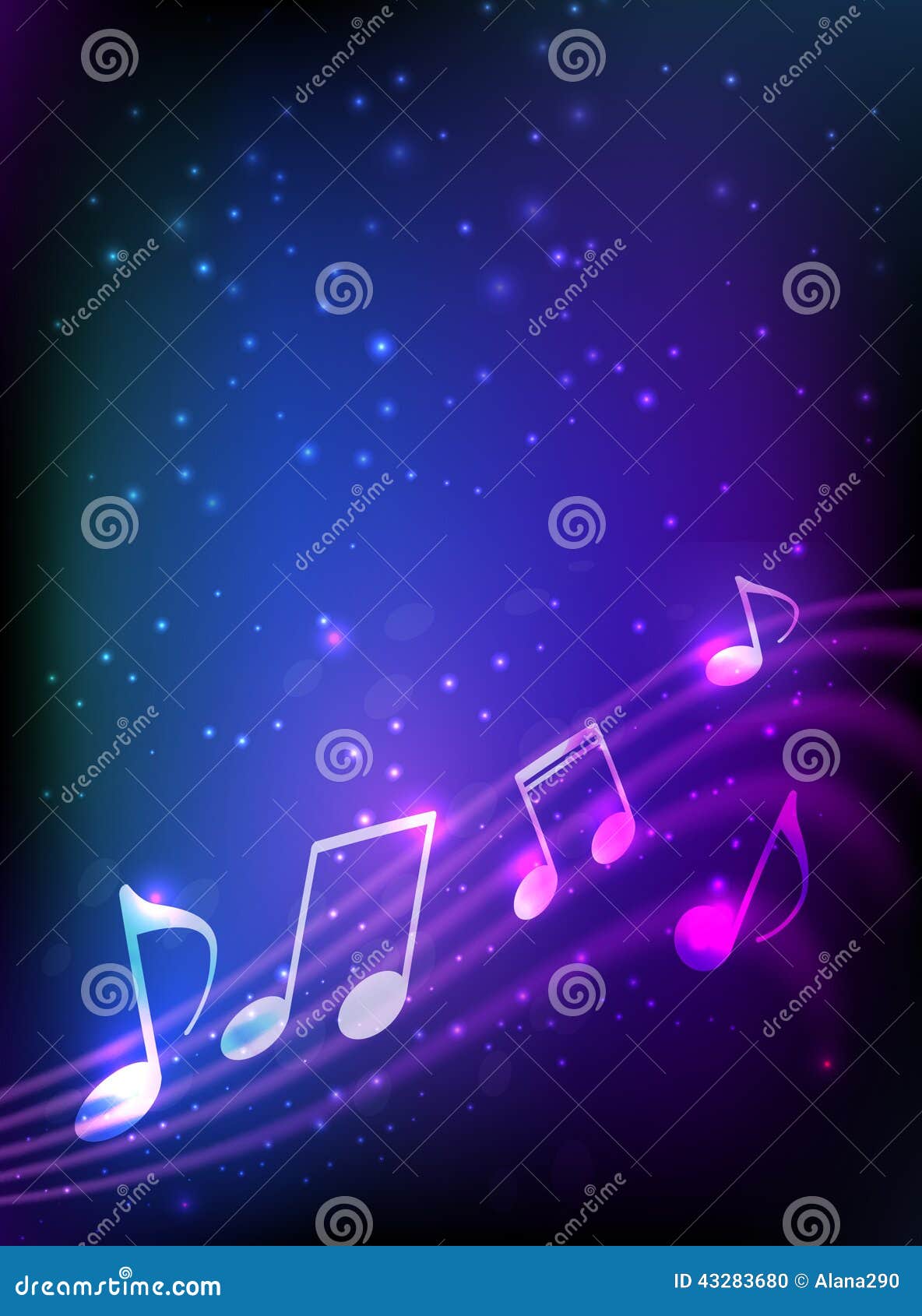Blue Abstract Music Background Stock Vector Illustration of