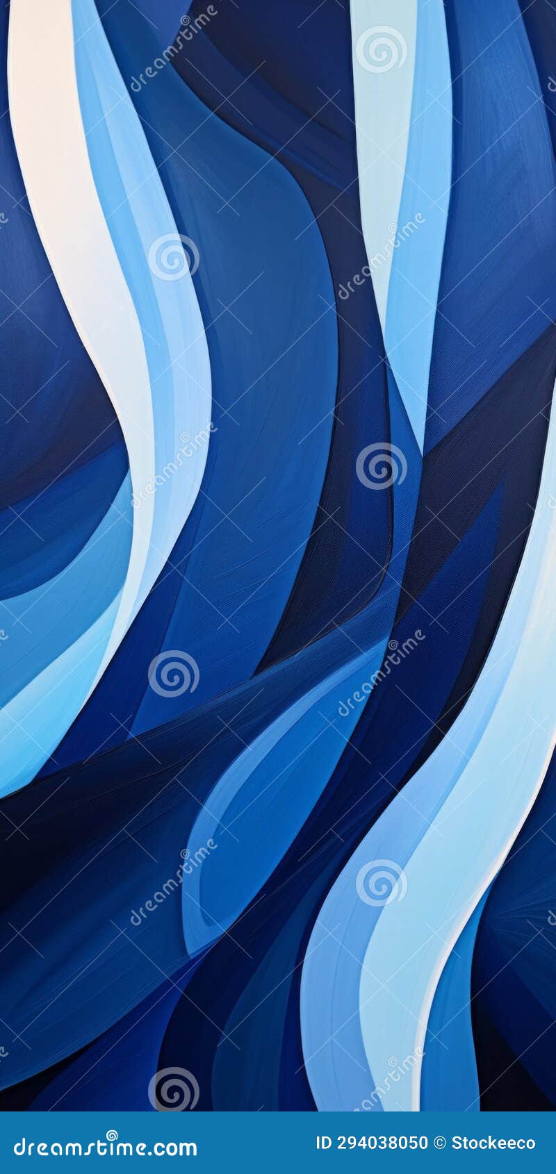 contemporary navy and white abstract painting with bold brushstrokes