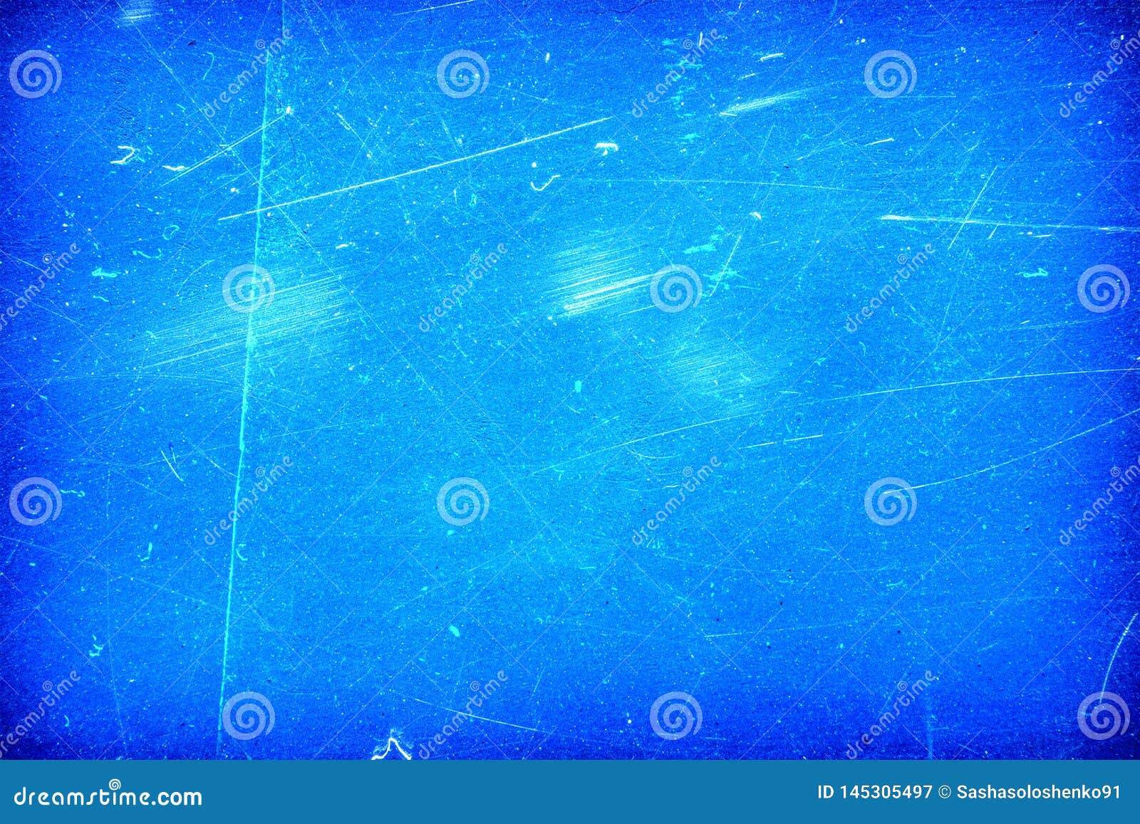 blue abstract scratched background. vignette. grunge texture.