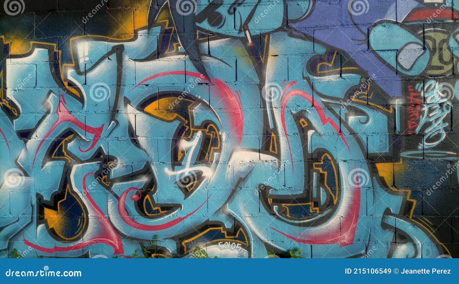 Blue Abstract Urban Graffiti Editorial Stock Image Image of street