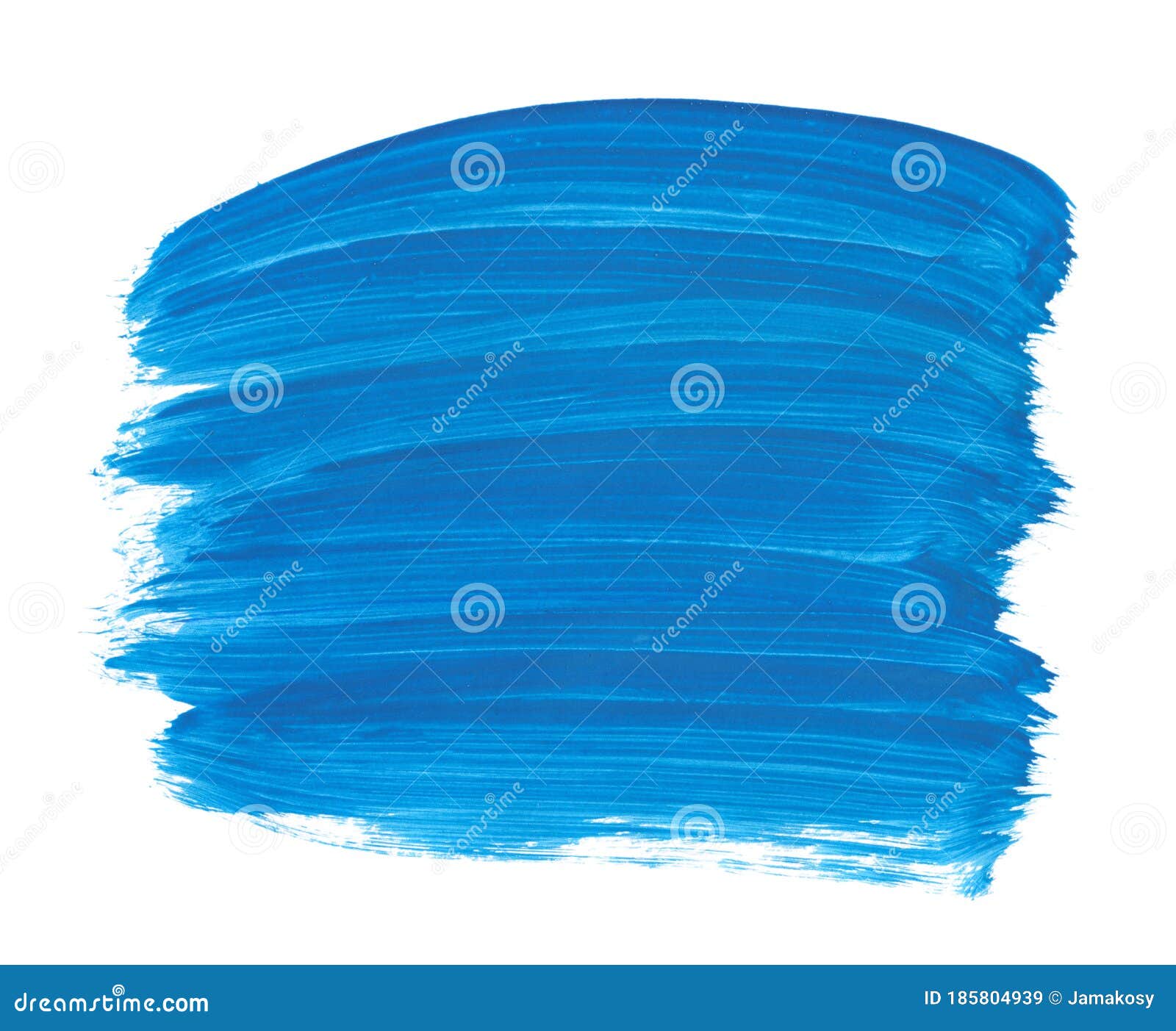 Blue Abstract Watercolor Paint Brush Texture Isolated on White