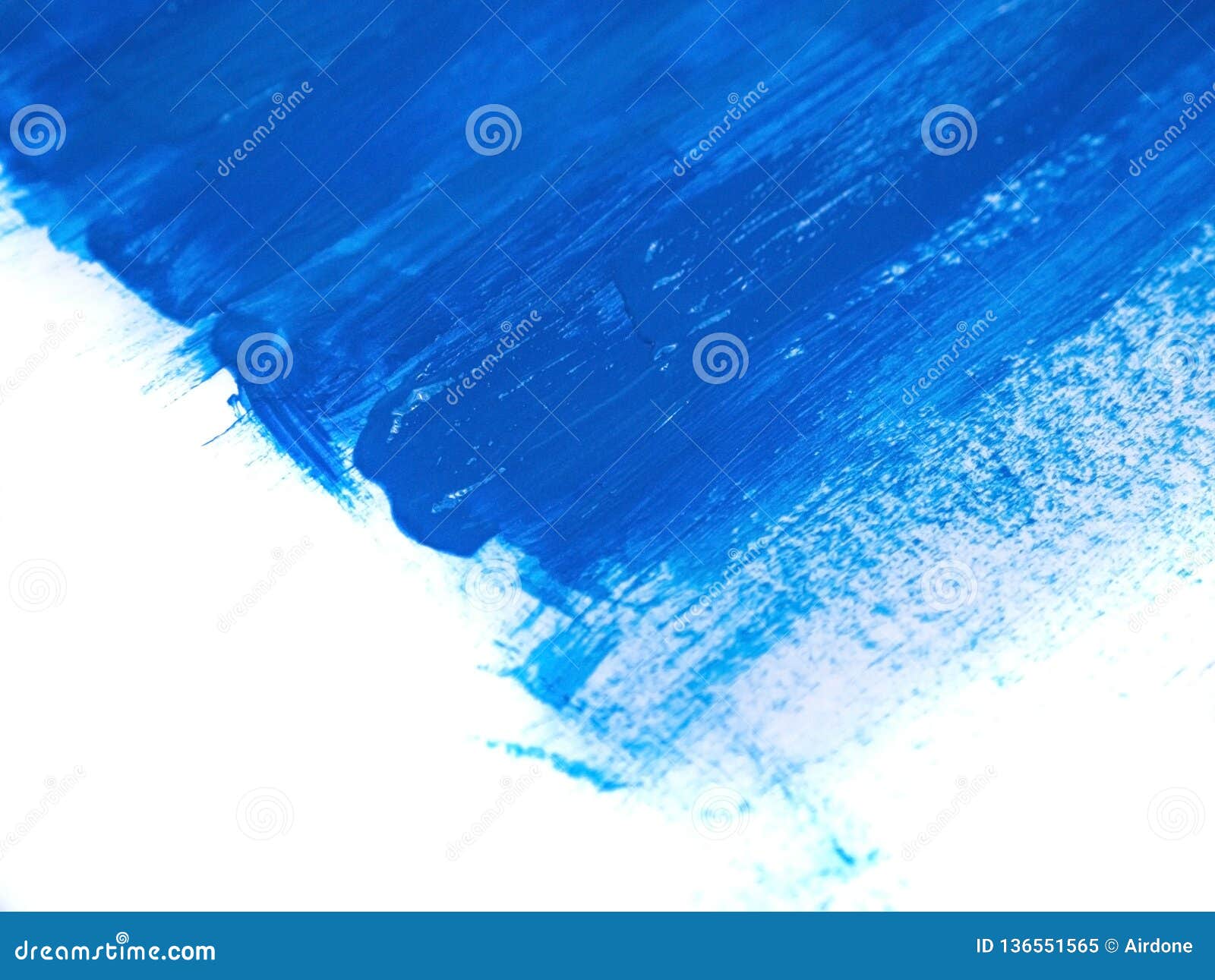 Blue Acrylic Paint Stroke Isolated on White Background Stock Image ...