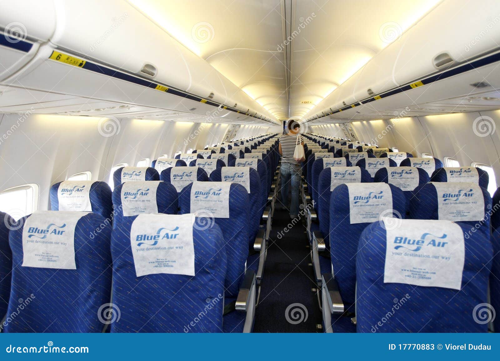 Blue Air Airplane Interior Editorial Stock Photo Image Of