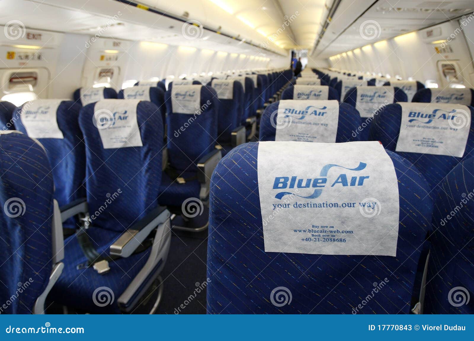 Blue Air Flugzeuginnenraum Redaktionelles Stockfoto Bild