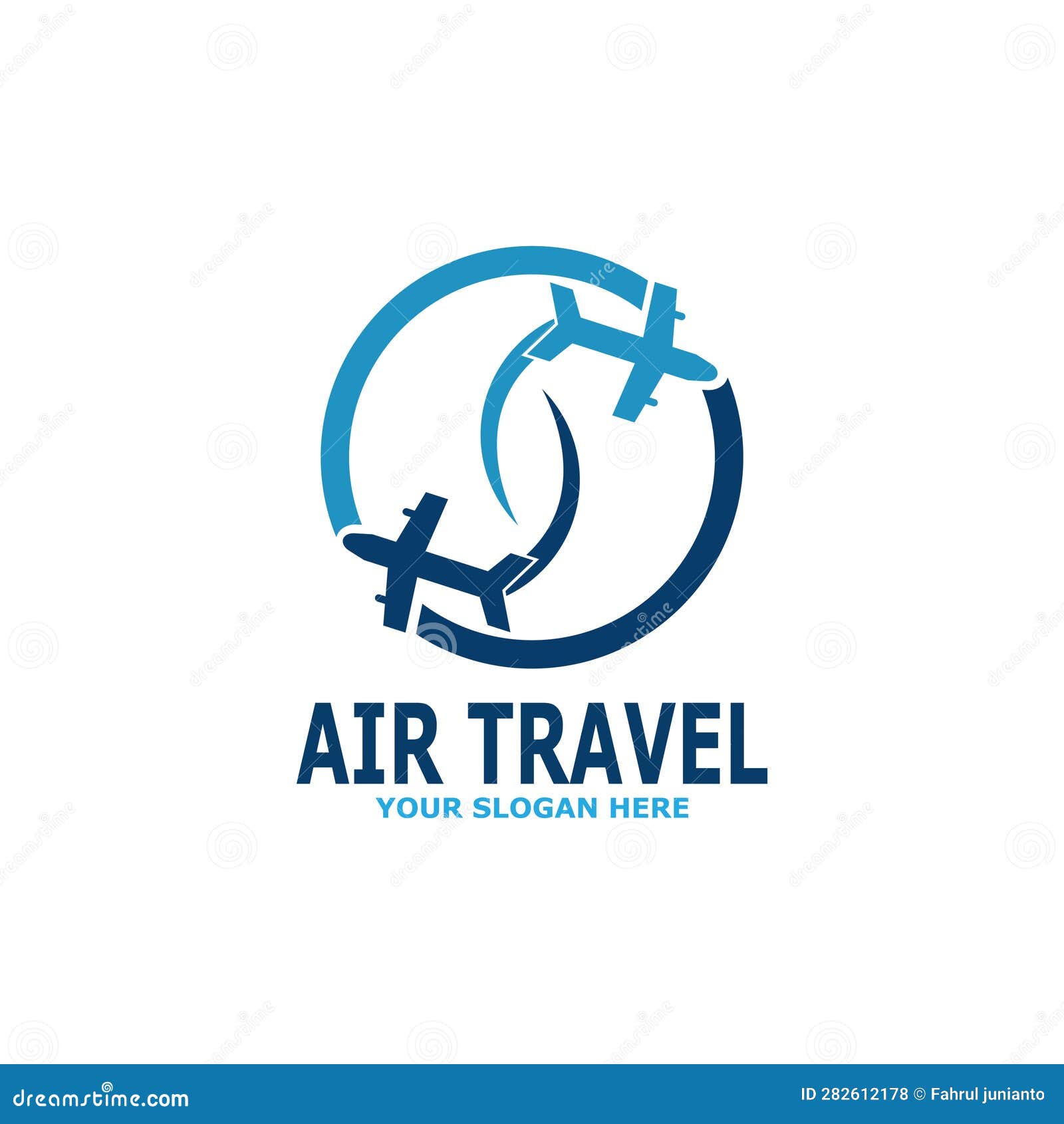 Blue Air Travel Agency Travel Logo Template Stock Illustration