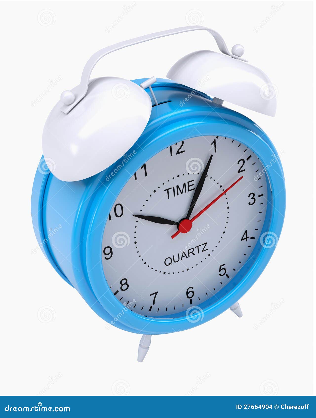 Blue alarm clock stock illustration. Illustration of classic 27664904