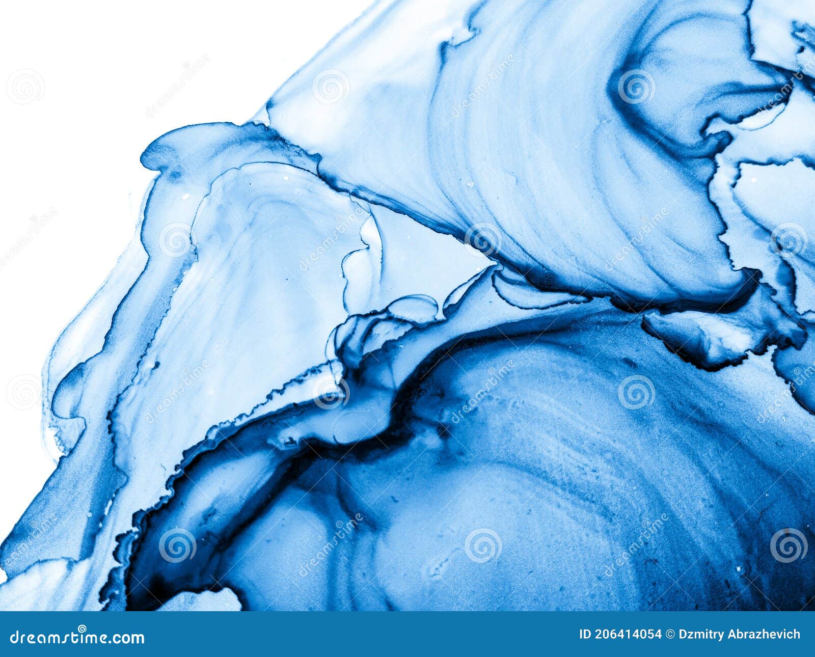 Blue Alcohol Art. Trendy Realistic Dirty Painting. Marble Texture ...