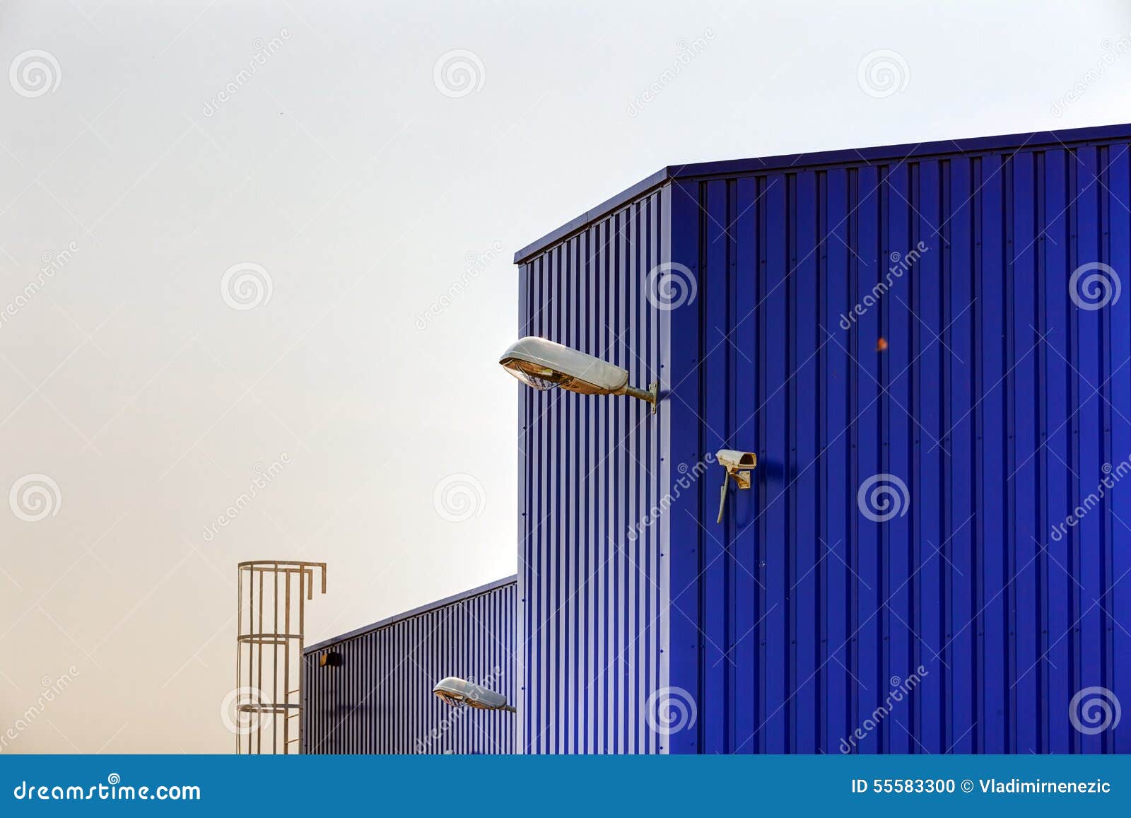 Blue aluminum facade stock photo. Image of coating, blue - 55583300