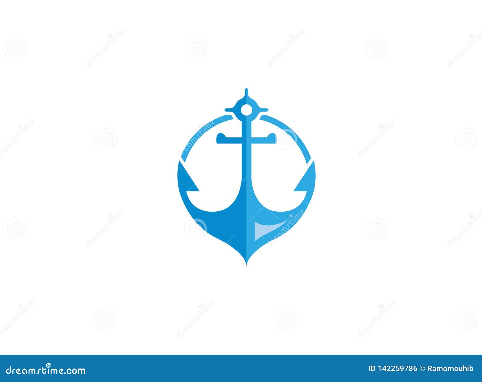 Blue Anchor for Boat and Yacht for Logo Design Stock Vector - Illustration  of design, isolate: 142259786