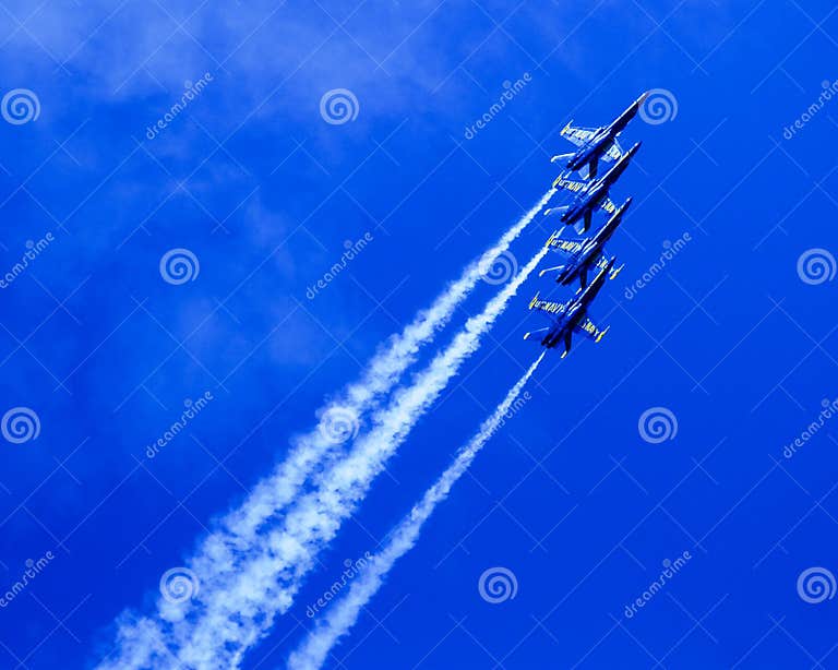 Blue Angels in formation. editorial photography. Image of america